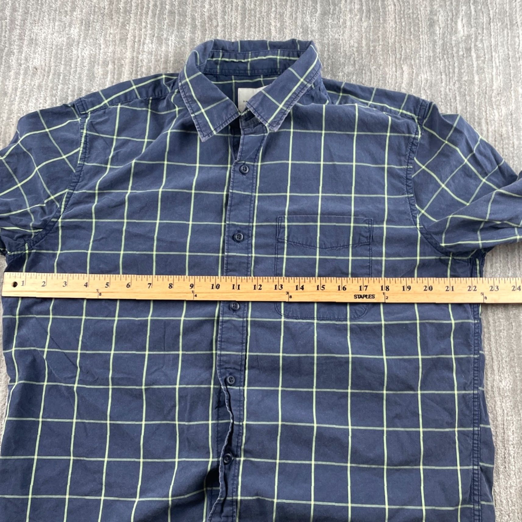 American Eagle Outfitters American Eagle Shirt Adult Large Blue Check Button Up Long Sleeve Mens Size US L / EU 52-54 / 3 - 7 Thumbnail