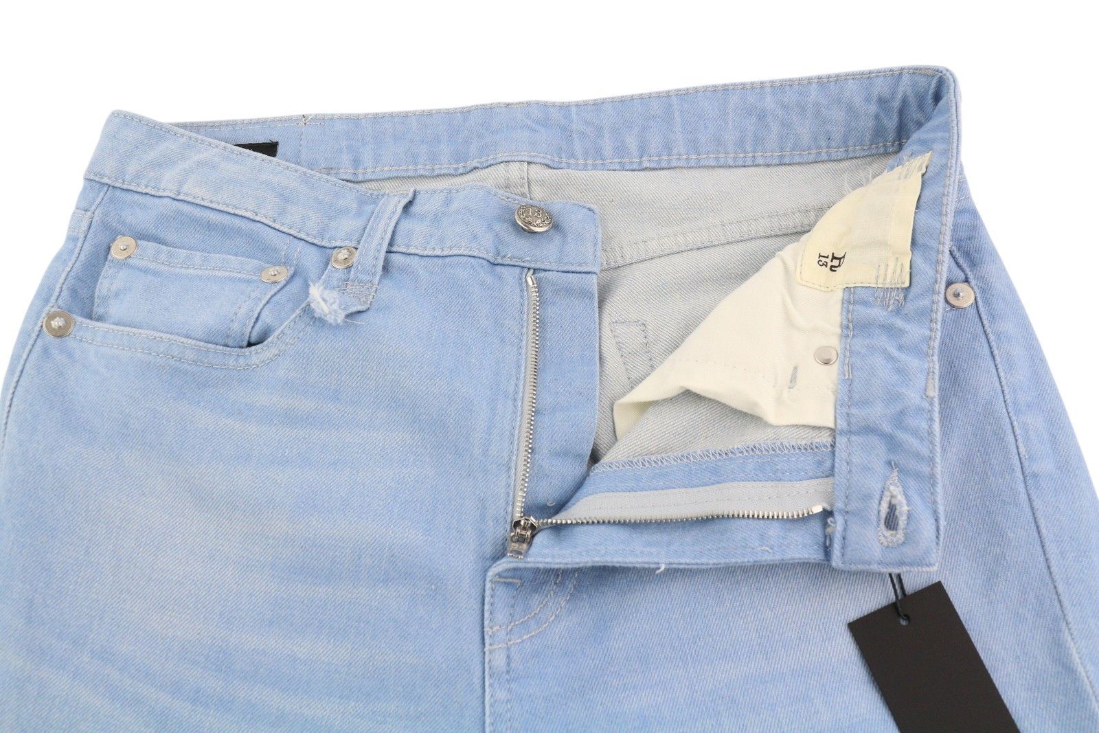 R13 KICK 29 Ankle Length Cropped Washed Baby Blue 84459 Size 29" - 5 Thumbnail