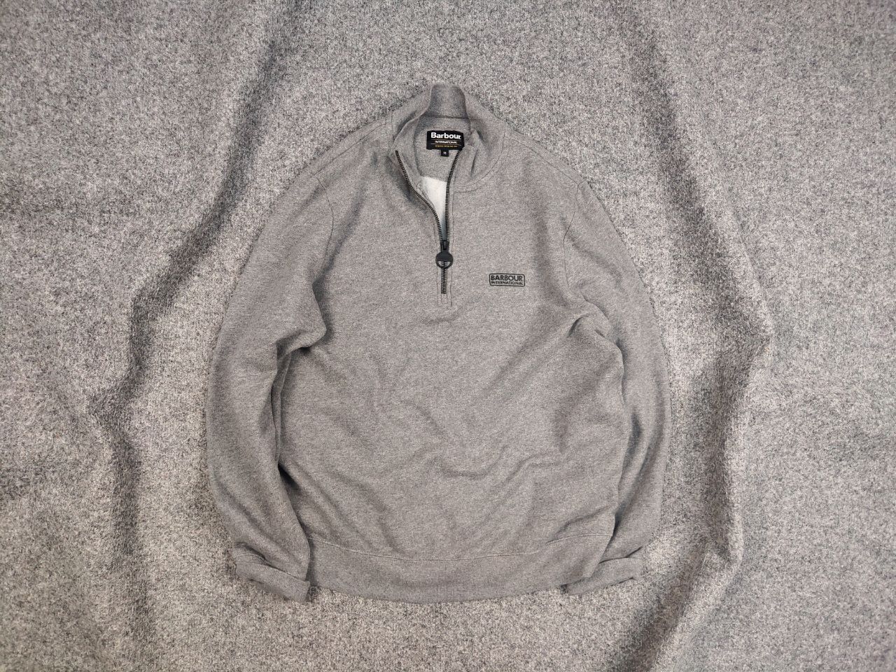 Barbour Barbour International Gray Logo Pullover 1/4 zip Sweatshirt Size US M / EU 48-50 / 2 - 1 Thumbnail