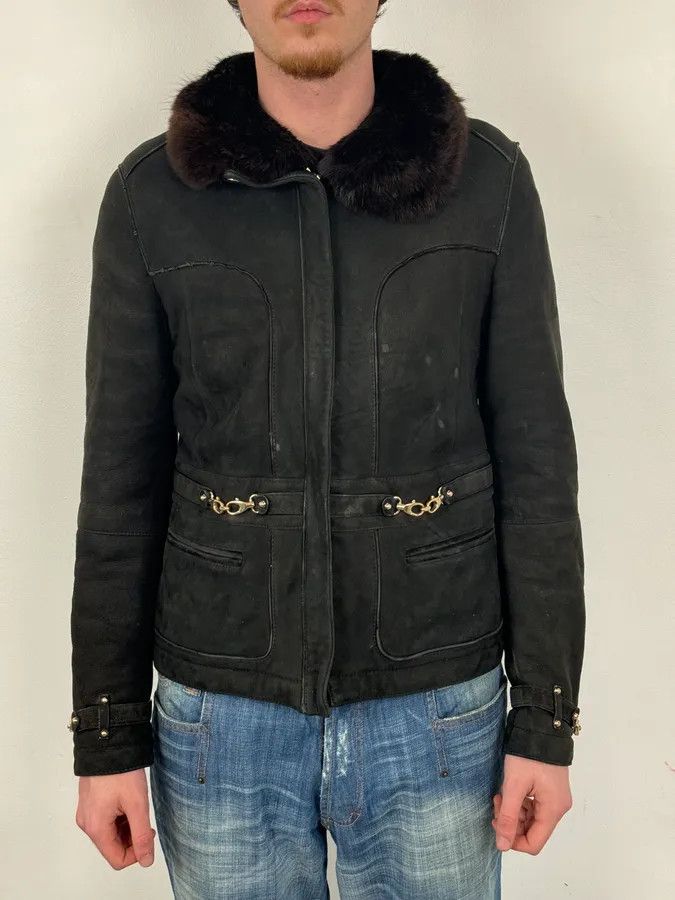 Gucci 2000s Gucci Black Fur Shearling Leather Premium Jacket Size US S / EU 44-46 / 1 - 2 Thumbnail