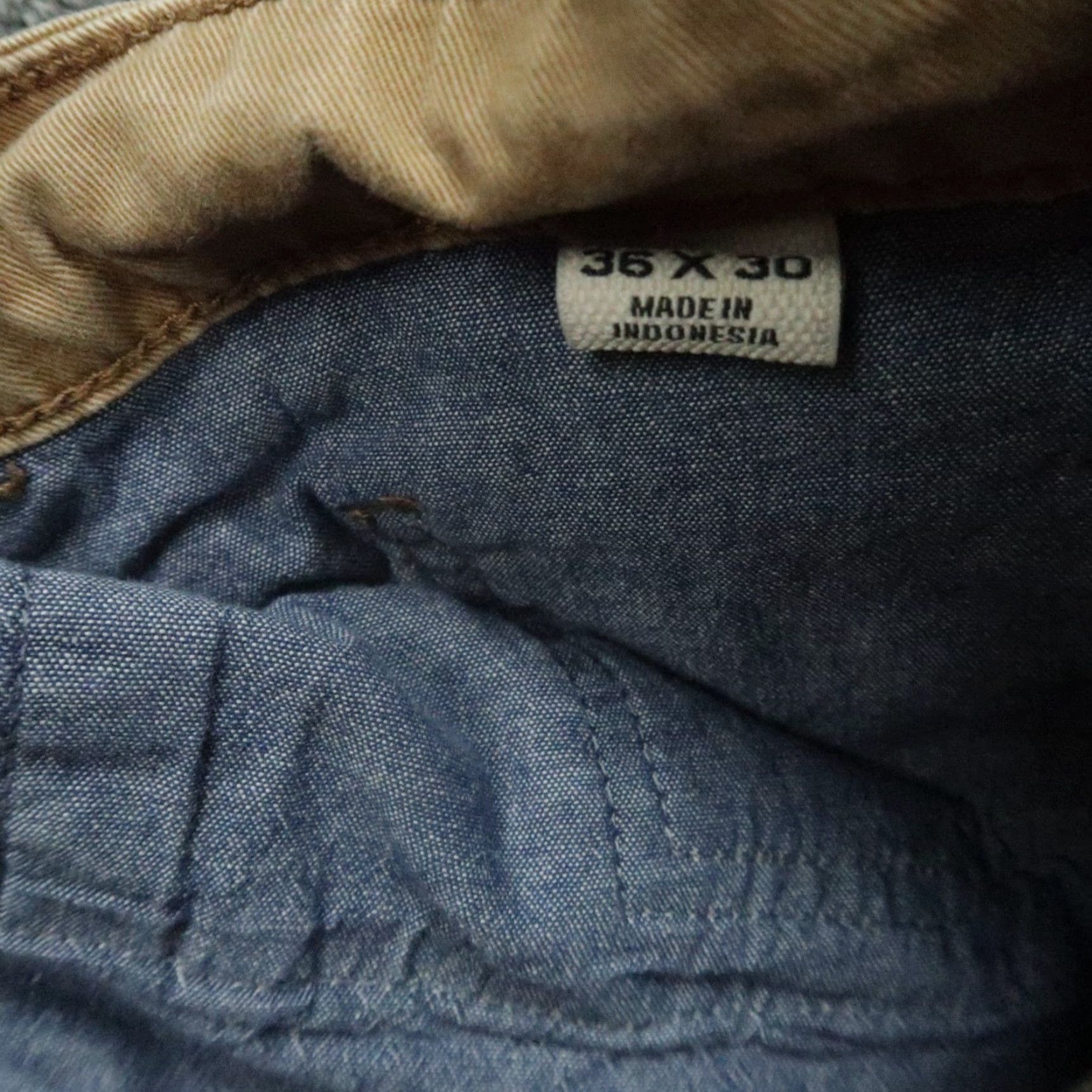 Vintage Flint & Tinder Pants Mens 36x26 Slim Fit Chino 5-Pocket Design Brown Tan Trousers Size US 36 / EU 52 - 6 Thumbnail