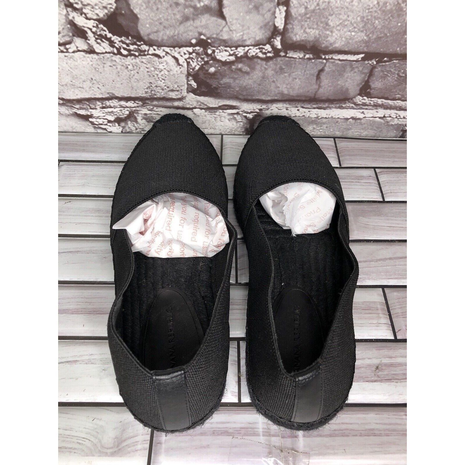 Banana Republic Banana Republic Black Canvas Fabric Slip On Espadrilles Loaf Size US 8 / IT 38 - 5 Thumbnail