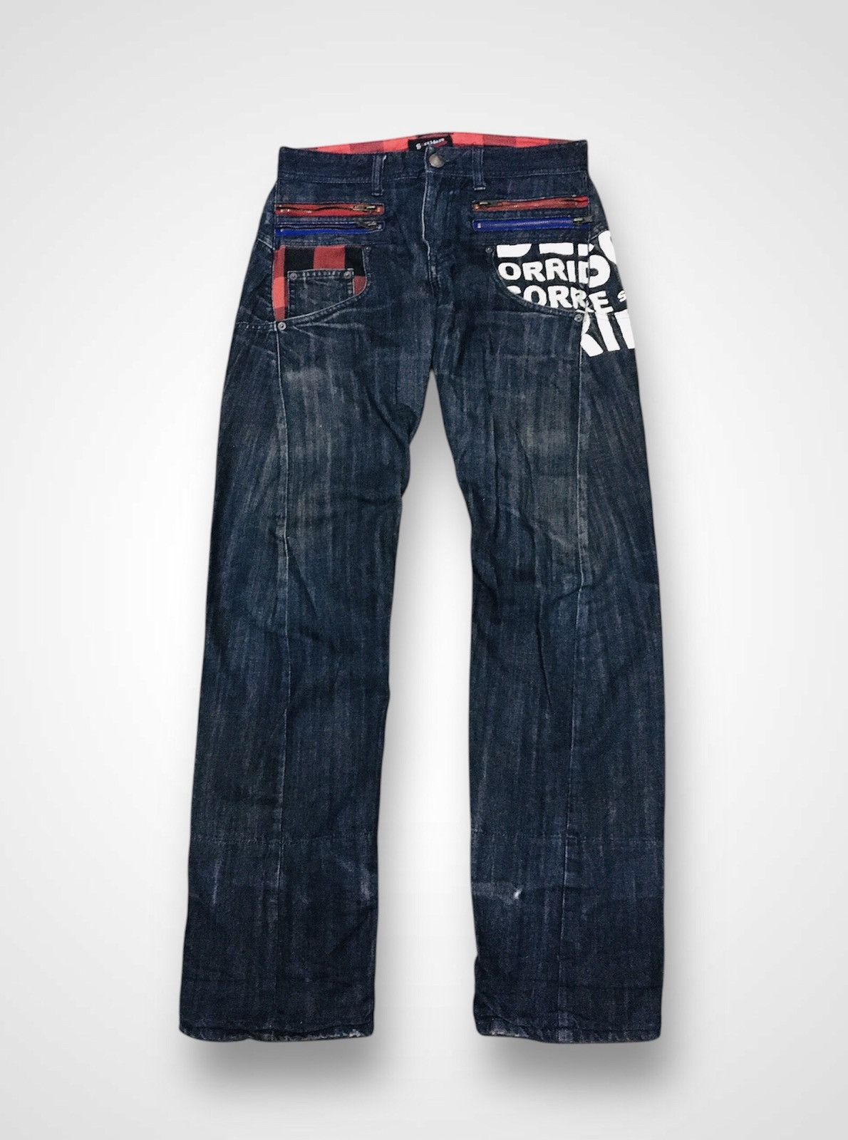 If Six Was Nine × Japanese Brand × Le Grande Bleu (L.G.B.) Sorridere Punk Gothic Distressed Jeans (15) Size US 31 - 1 Thumbnail