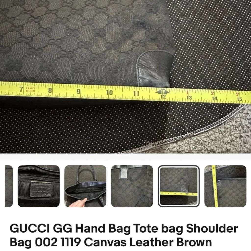 Gucci Gucci Black Tote Hand Bag with Iconic GG Design Size ONE SIZE - 11 Thumbnail