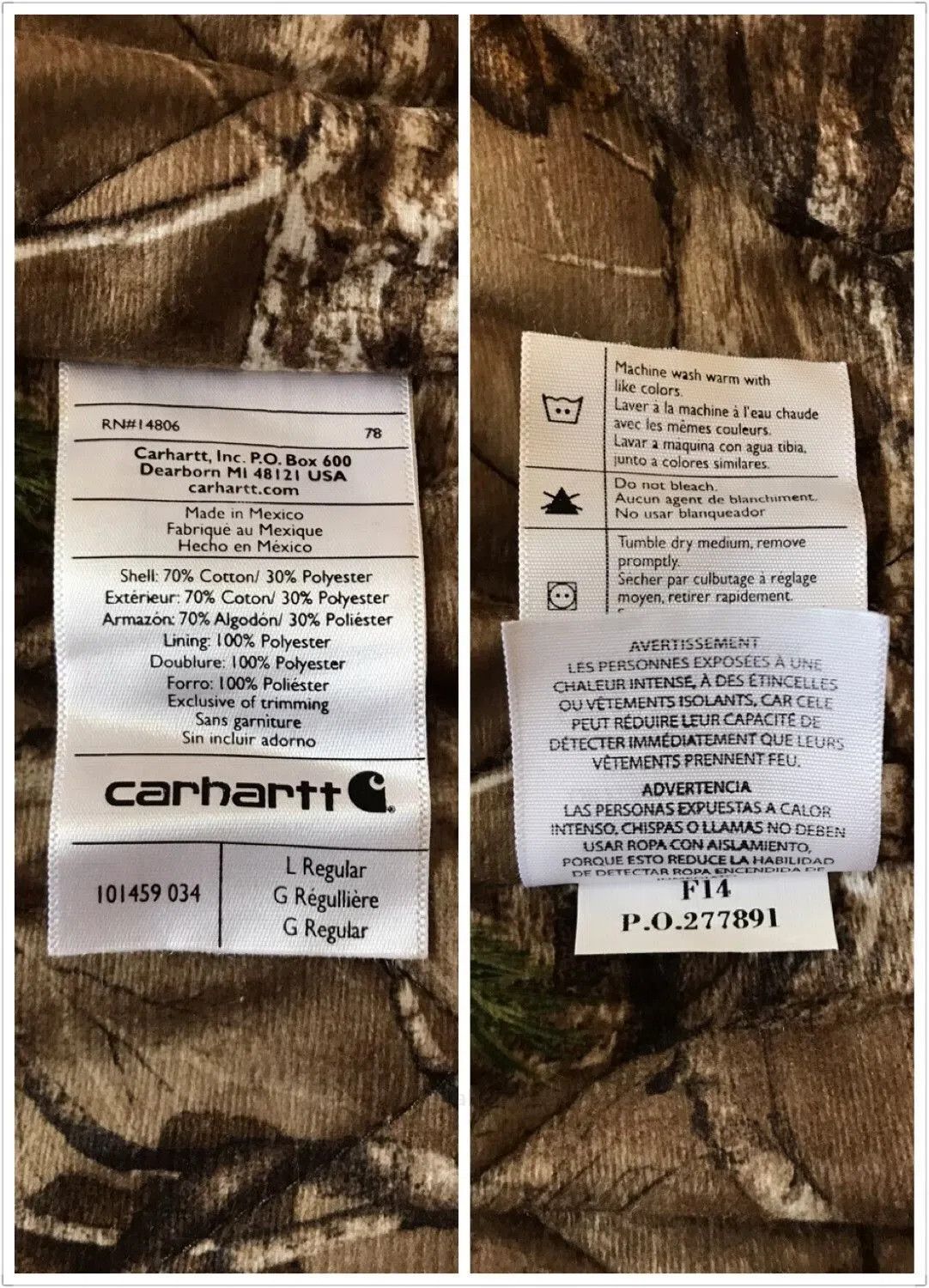 Carhartt Carhartt x Realtree Camo Lined Hoodie. Size US L / EU 52-54 / 3 - 9 Thumbnail