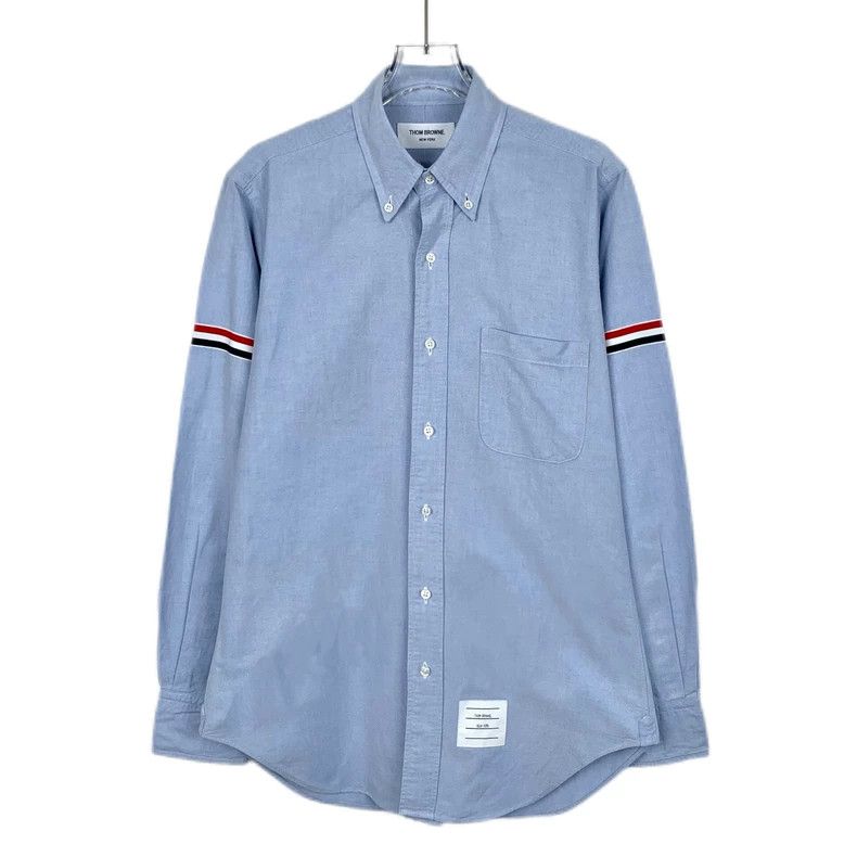 Thom Browne Thom Browne Blue Oxford cotton double-sleeved lapel single- Size US S / EU 44-46 / 1 - 1 Thumbnail