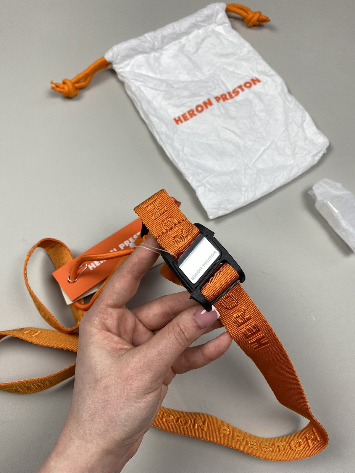 Heron Preston BNWT! Heron Preston Tiny Tape Magnetic Belt one size orange Size ONE SIZE - 14 Thumbnail