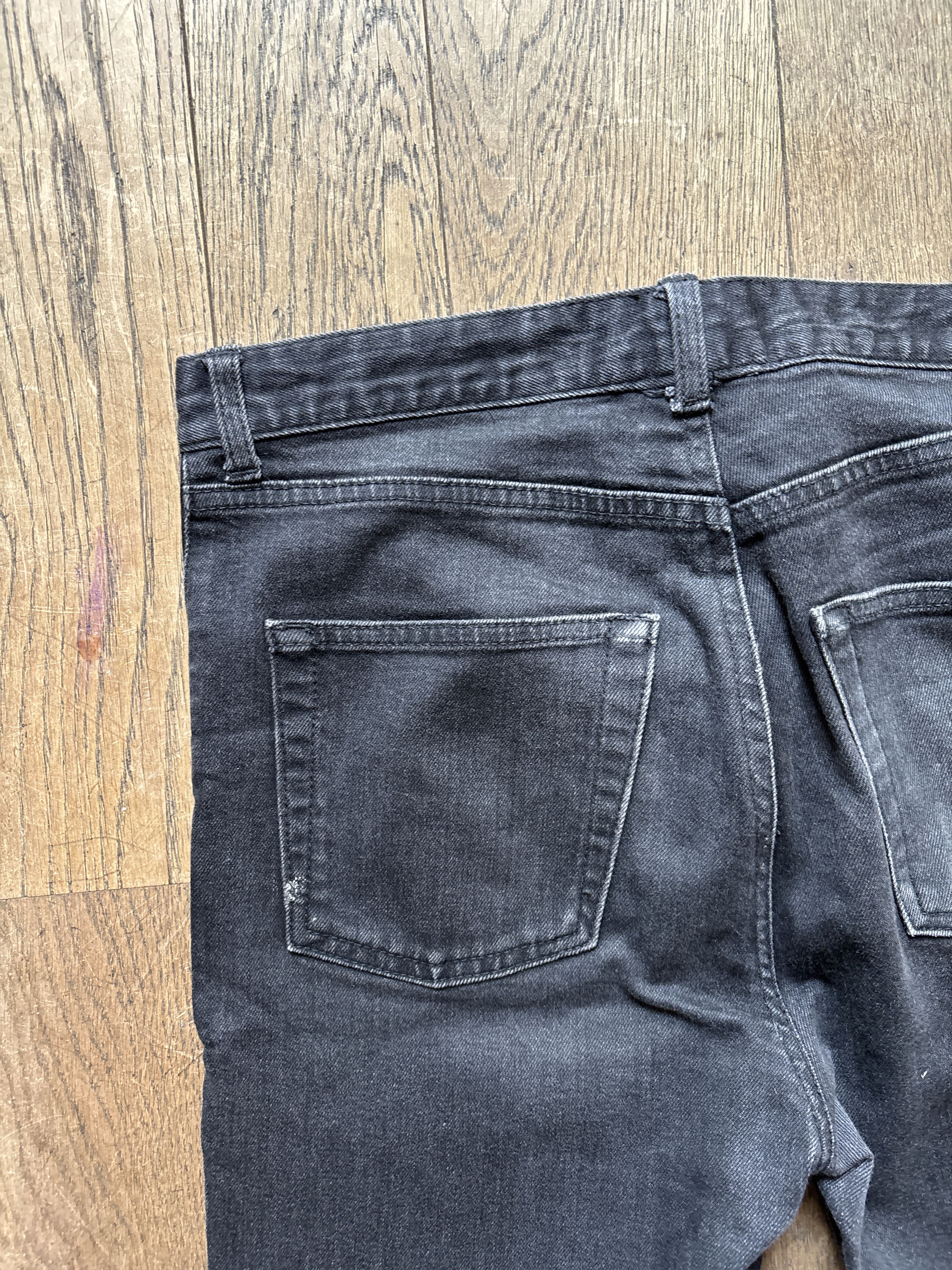 Saint Laurent Paris D14 Distressed Black Japanese Denim Size US 29 - 13 Thumbnail