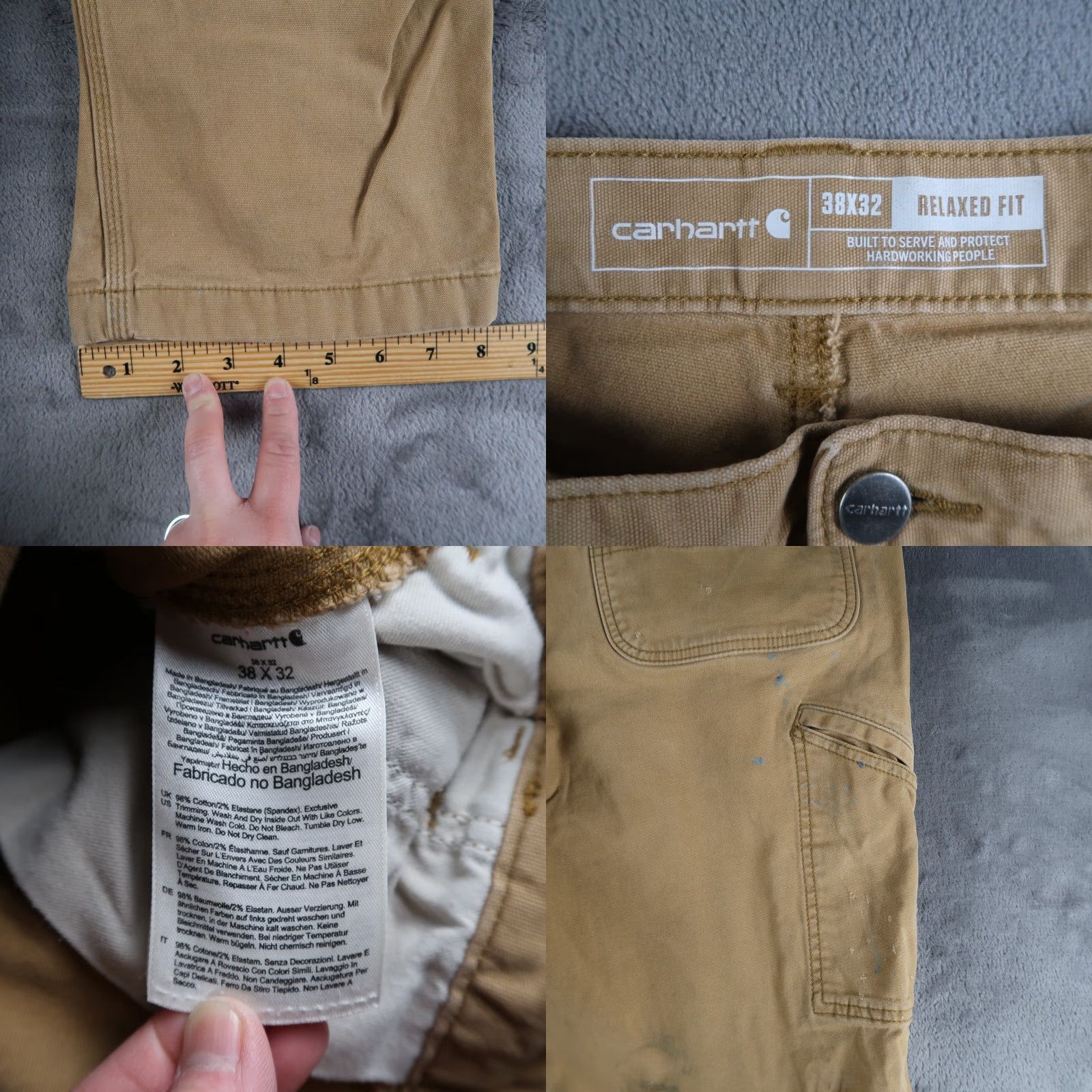 Carhartt VINTAGE Carhartt Double Knee Carpenter Pants Mens 38x32 Khaki Canvas Workwear Size US 38 / EU 54 - 9 Thumbnail