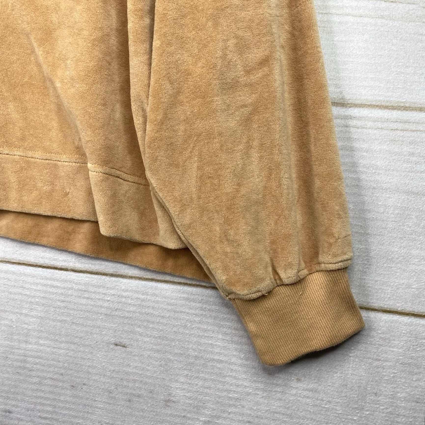 Vintage Aerie Hoodie M Brown Tan Velour Velvet Pullover Oversized 90s Womens Sweatshirt Winter Fall Spring Large Hoodie Size M / US 6-8 / IT 42-44 - 2 Thumbnail