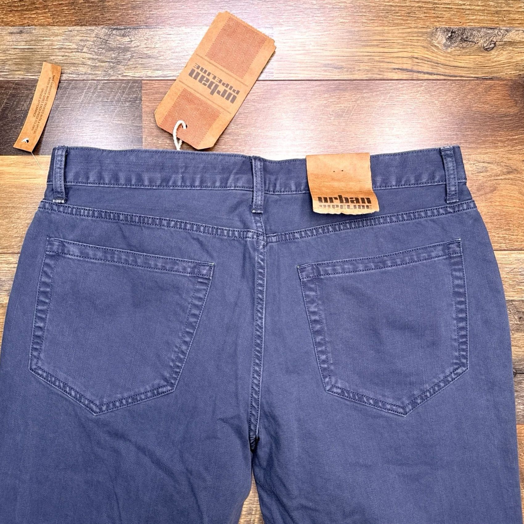 Vintage Urban Pipeline Jeans Slim Straight Mens 36x32 Blue Denim 5-Pocket Regular Waist Low Rise City Modern Comfort Clothing Mens Size US 36 / EU 52 - 7 Thumbnail