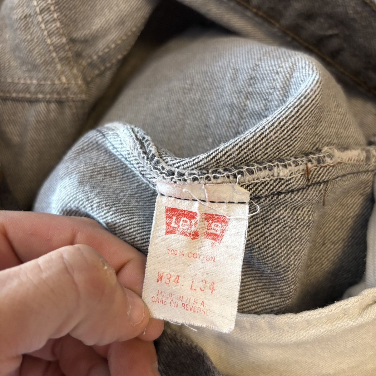 Levi's × Vintage Vintage 1990s Levi’s 501xx Black Faded Denim Pants USA Made Size US 34 / EU 50 - 5 Thumbnail