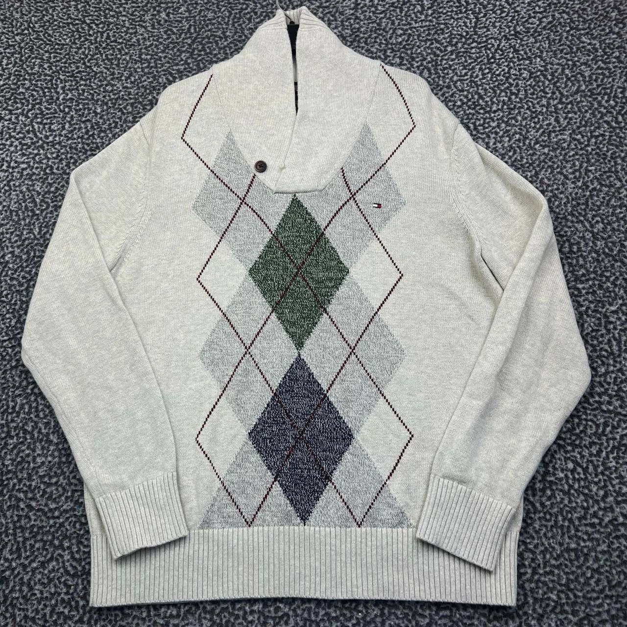 Tommy Hilfiger Tommy Hilfiger Sweater Men Argyle Long Sleeve Shawl Collar L Size US L / EU 52-54 / 3 - 1 Thumbnail