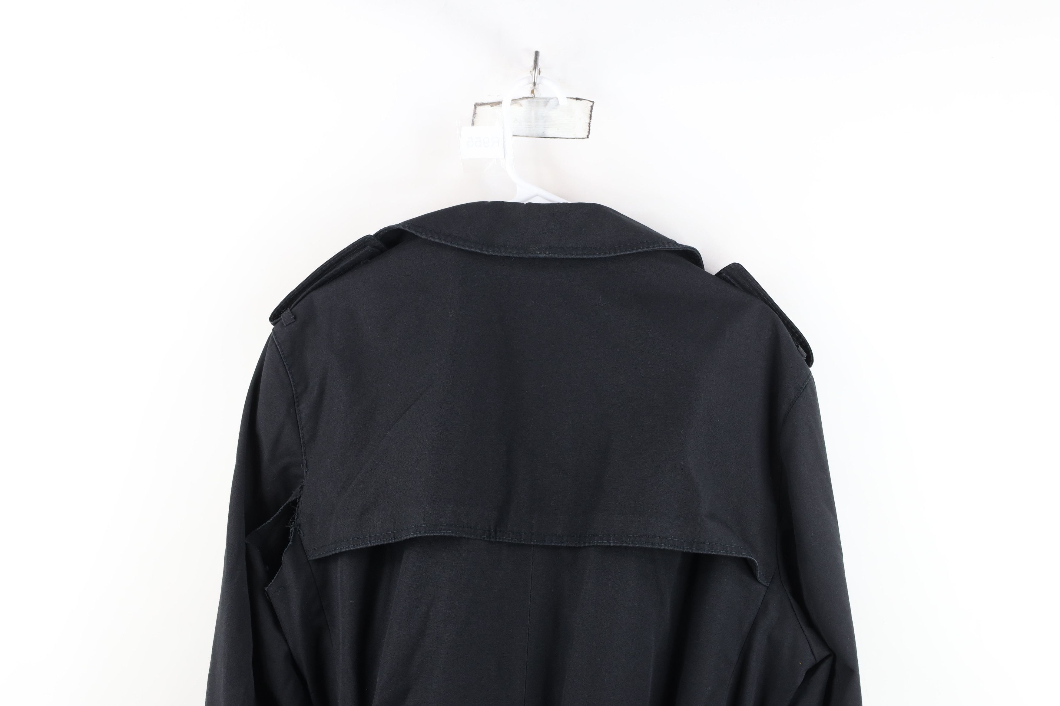 Vintage Vintage 70s Streetwear Belted Trench Coat Jacket Black Size US XL / EU 56 / 4 - 16 Thumbnail