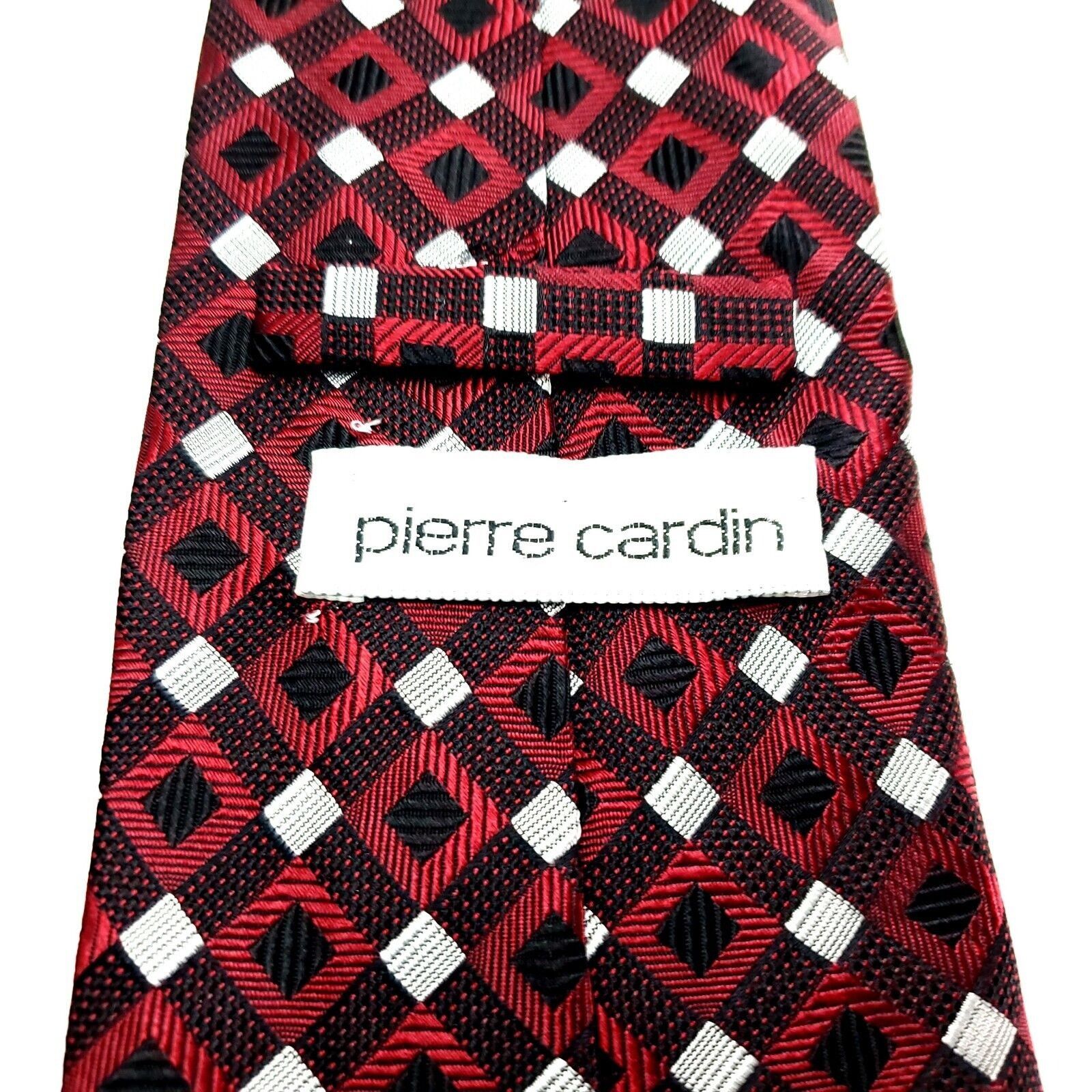 Pierre Cardin Pierre Cardin Silk Tie Red Woven Geometric Short Size ONE SIZE - 3 Thumbnail