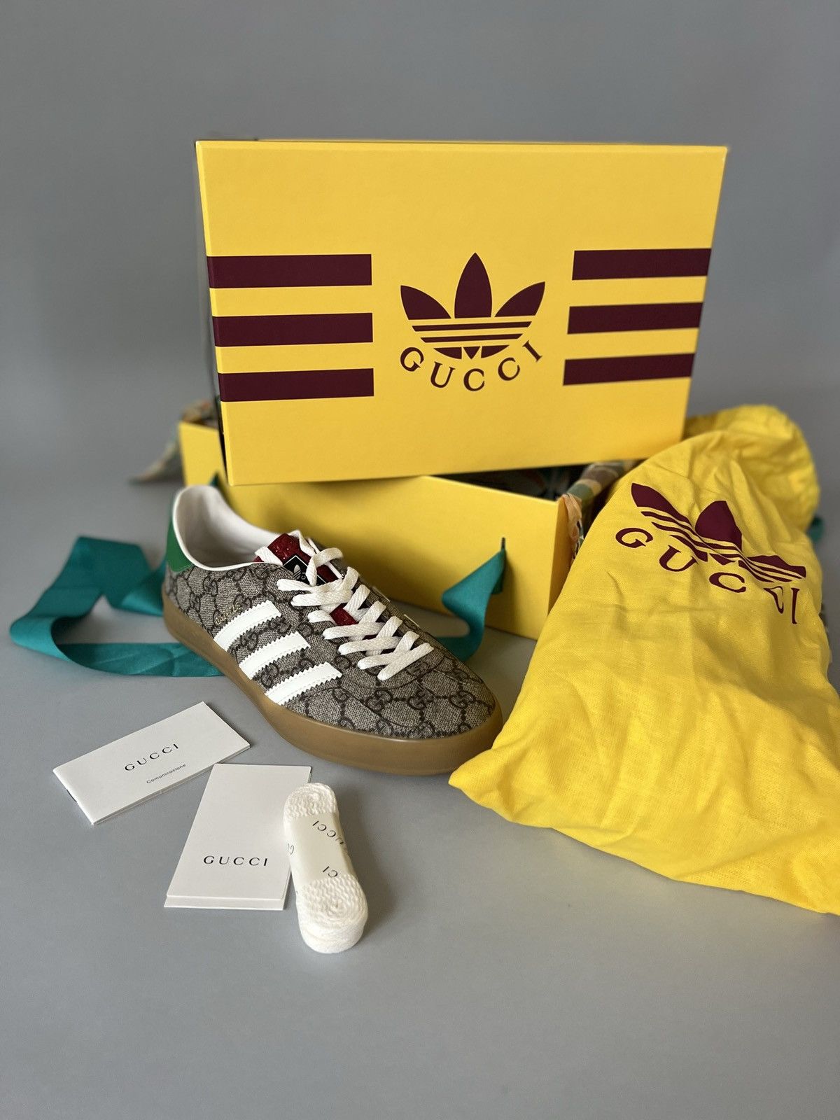 Adidas × Gucci Gucci x Adidas Gazelle GG Logo Monogram Sneakers Size US 7.5 / EU 40-41 - 5 Thumbnail