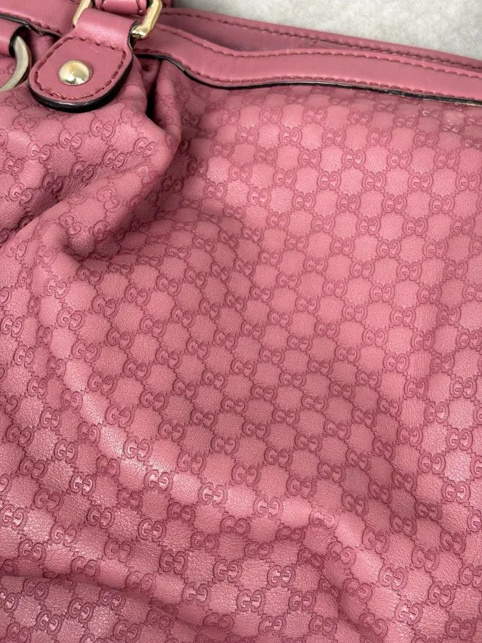 Gucci 2000s Gucci Sukey Monogram Pink Leather Handle Bag Size ONE SIZE - 12 Thumbnail