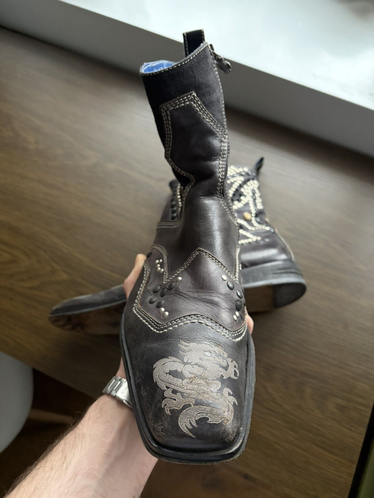 Mark Nason Rock Lives Dragon Ankle Boots