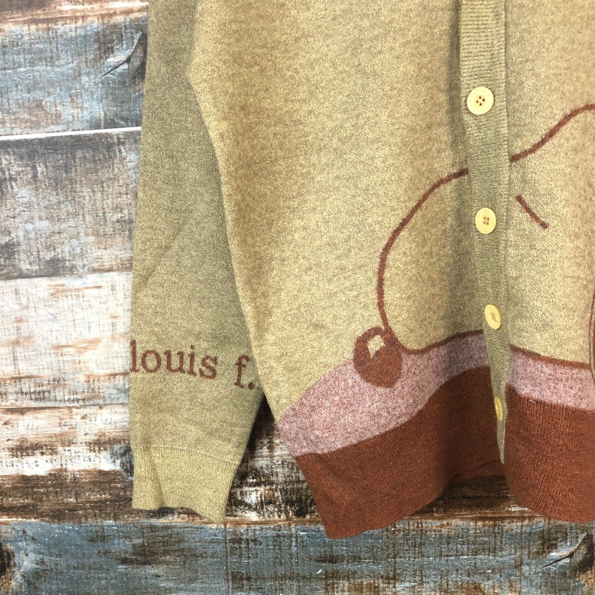Japanese Brand DL Jean Louis Fradet Beige Cardigan Knitwear #C745 Size US M / EU 48-50 / 2 - 7 Thumbnail