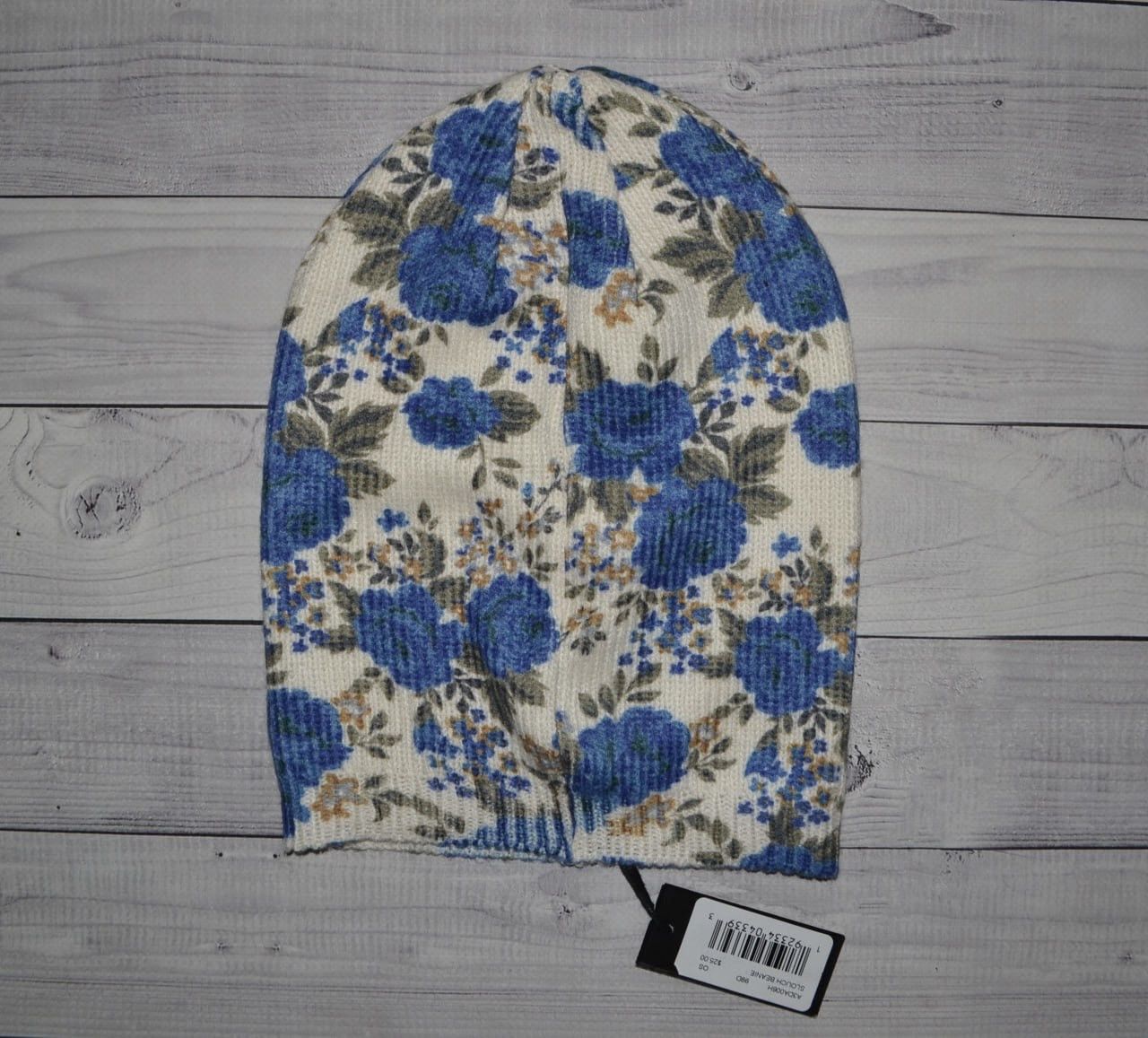 Diesel New Diesel Women’s Hat Knit Floral Blue Size OS Size ONE SIZE - 3 Thumbnail