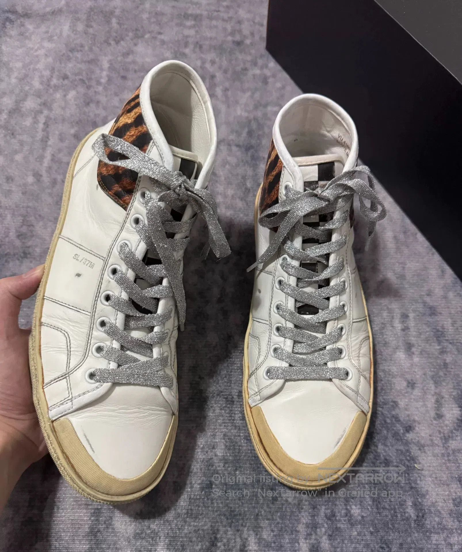 Saint Laurent Paris Saint Laurent High-Top Sneakers. Size US 7 / EU 40 - 1 Thumbnail