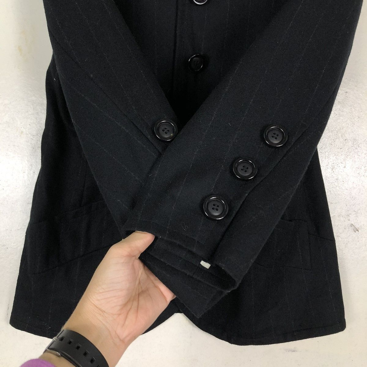 Yves Saint Laurent 🔥VINTAGE CROPPED COATS JACKET YVES SAINT LAURENT STRIPED Size M / US 6-8 / IT 42-44 - 11 Thumbnail