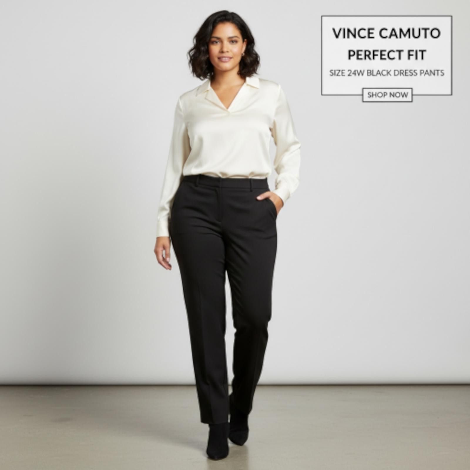 Vince Camuto Vince Camuto Women's Black Dress Pants Size 24W Size 42" / US 20 - 1 Thumbnail
