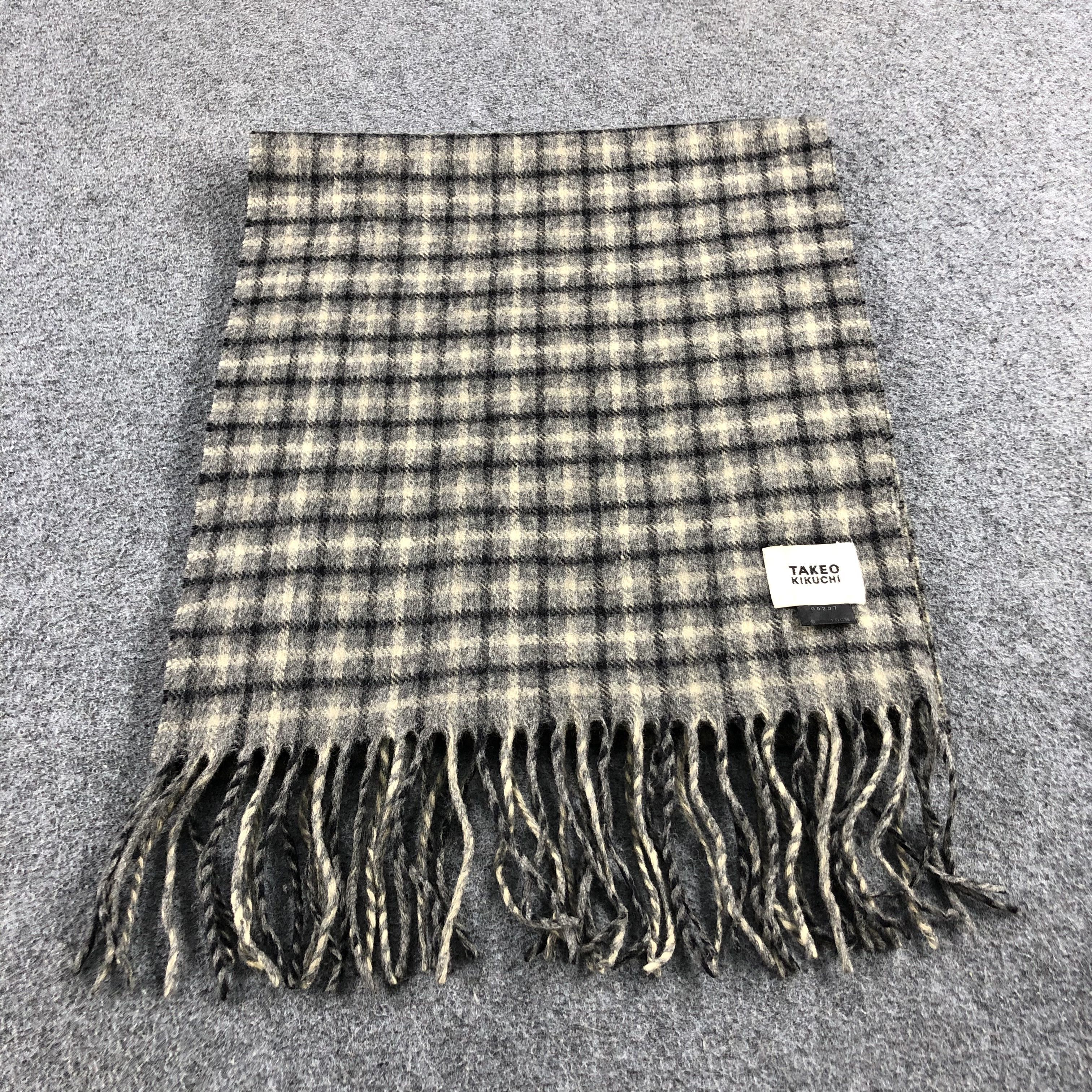 Takeo Kikuchi Takeo Kikuchi Gingham Wool Scarf Muffler V808 Size ONE SIZE - 1 Thumbnail