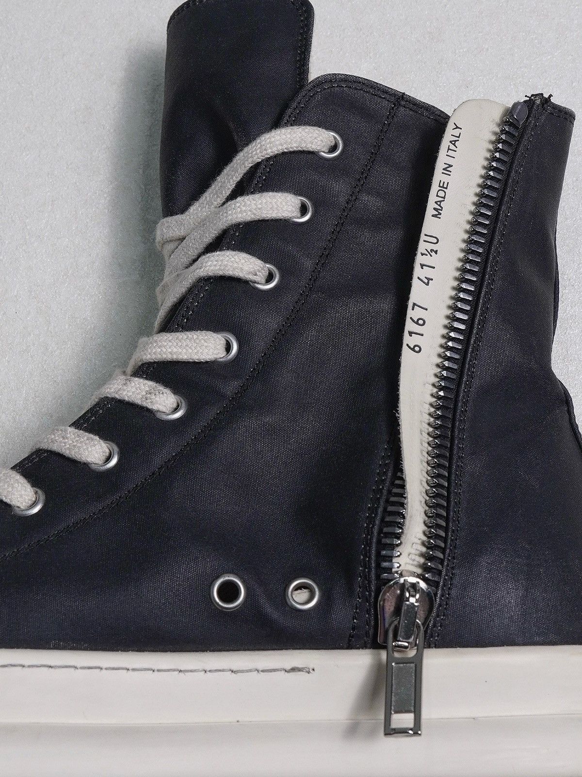 Rick Owens Drkshdw Black Waxed Ramones Size US 8.5 / EU 41-42 - 5 Thumbnail