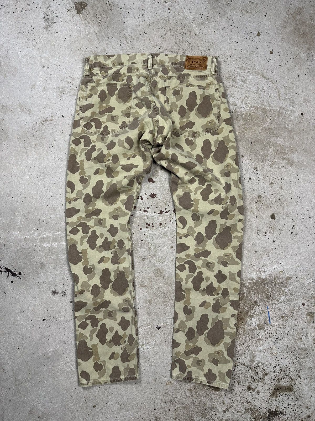 Polo Ralph Lauren Vintage Y2K Polo Ralph Lauren Beige Camo Denim Pants Jeans Size US 35 - 1 Thumbnail