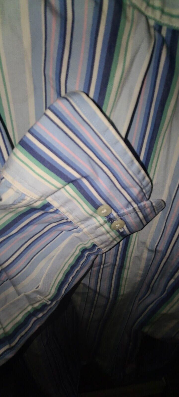 Polo Ralph Lauren Polo Ralph Lauren Shirt Men's L Blue Stripe Button Up Regent Size US L / EU 52-54 / 3 - 6 Thumbnail