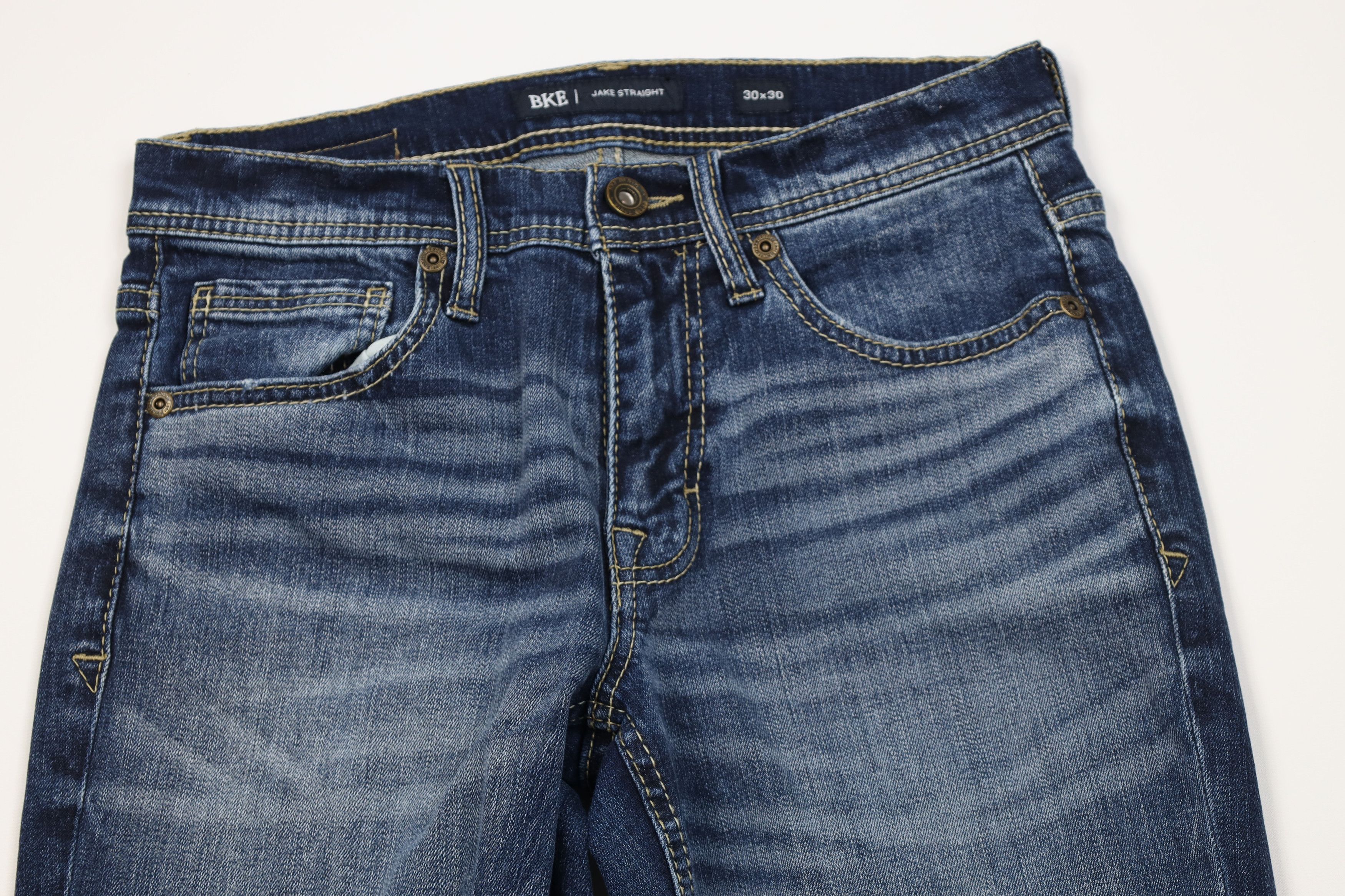 Vintage Buckle BKE Thick Stitch Jake Straight Leg Denim Jeans Size US 30 / EU 46 - 2 Thumbnail