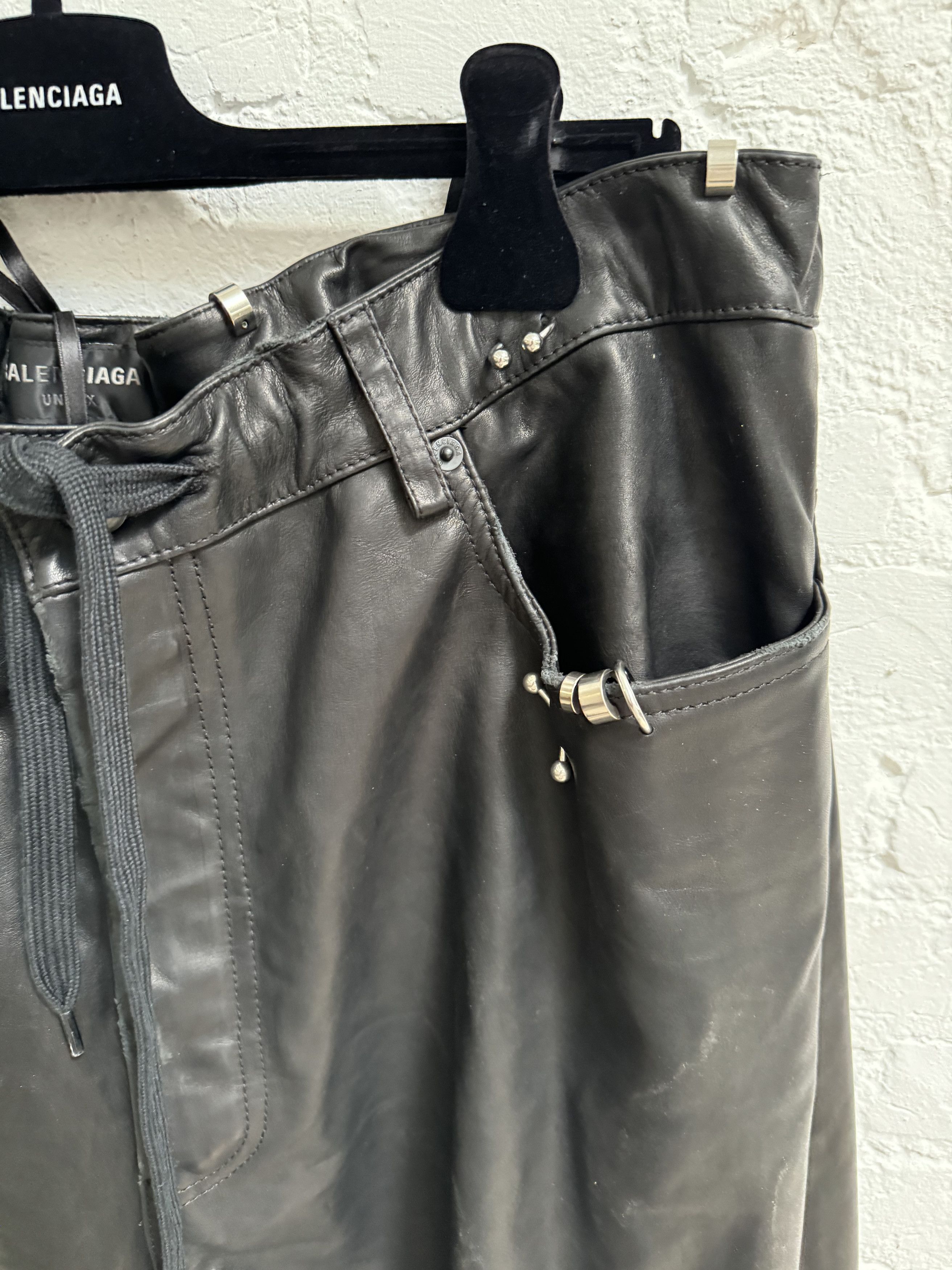 Balenciaga Balenciaga Pierced Leather Pants Size US 36 / EU 52 - 5 Thumbnail