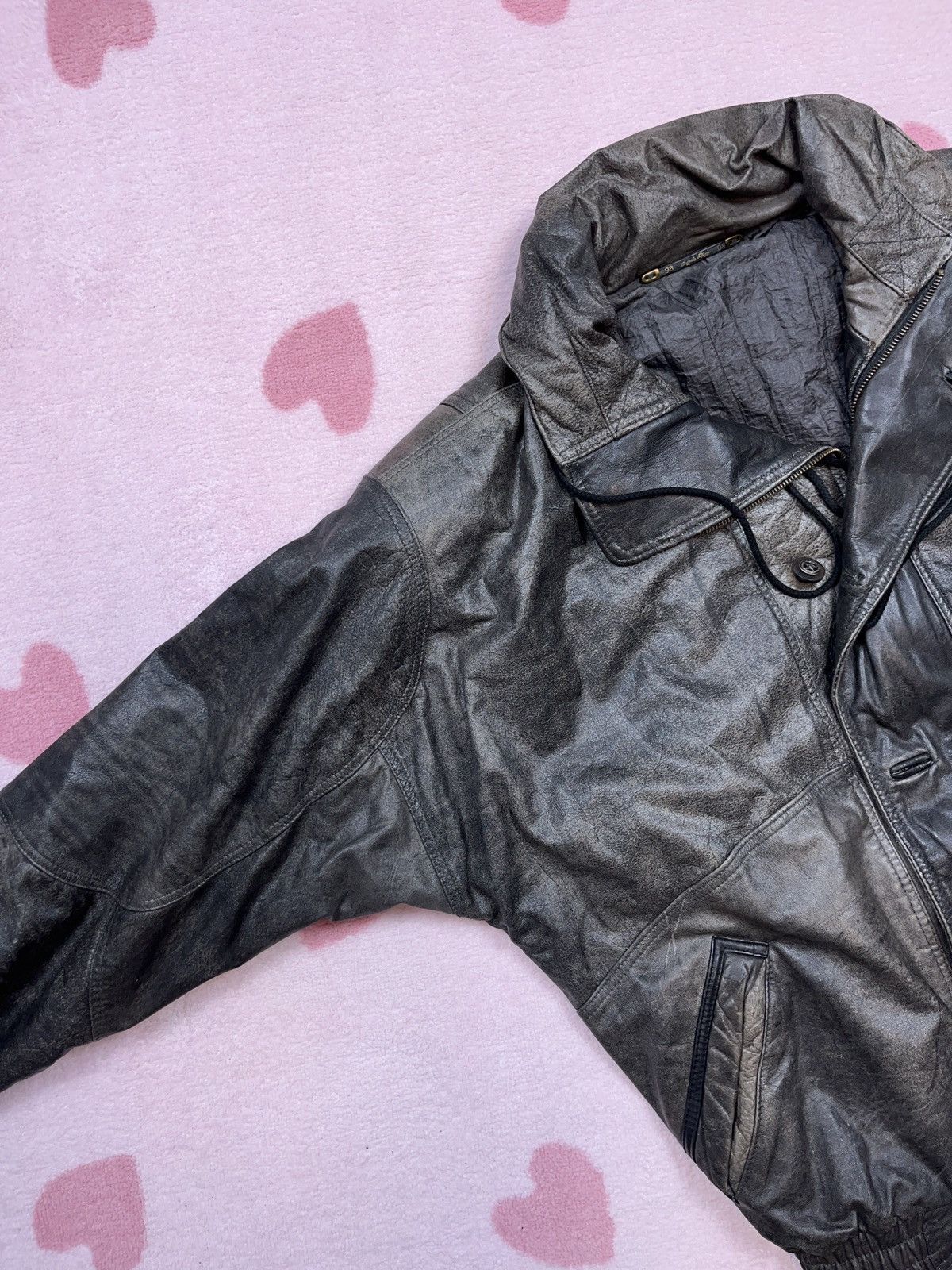Genuine Leather × Japanese Brand × Vintage ➕ 90s vintage insane patina fade boxy leather flyer jacket Size US XL / EU 56 / 4 - 3 Thumbnail