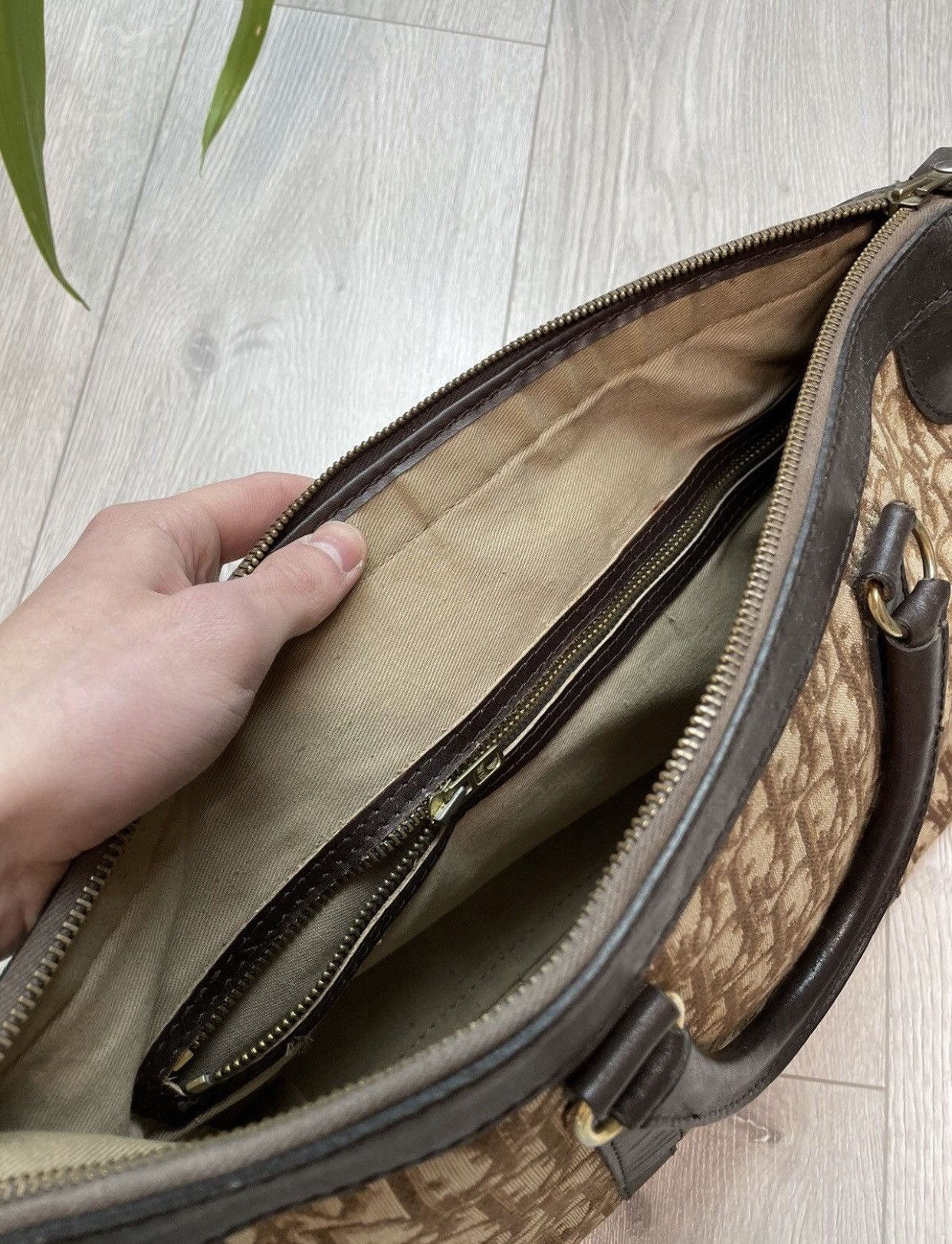 Dior × Vintage Christian Dior 90s vintage travel hand bag Oblique Monogram Size ONE SIZE - 14 Thumbnail