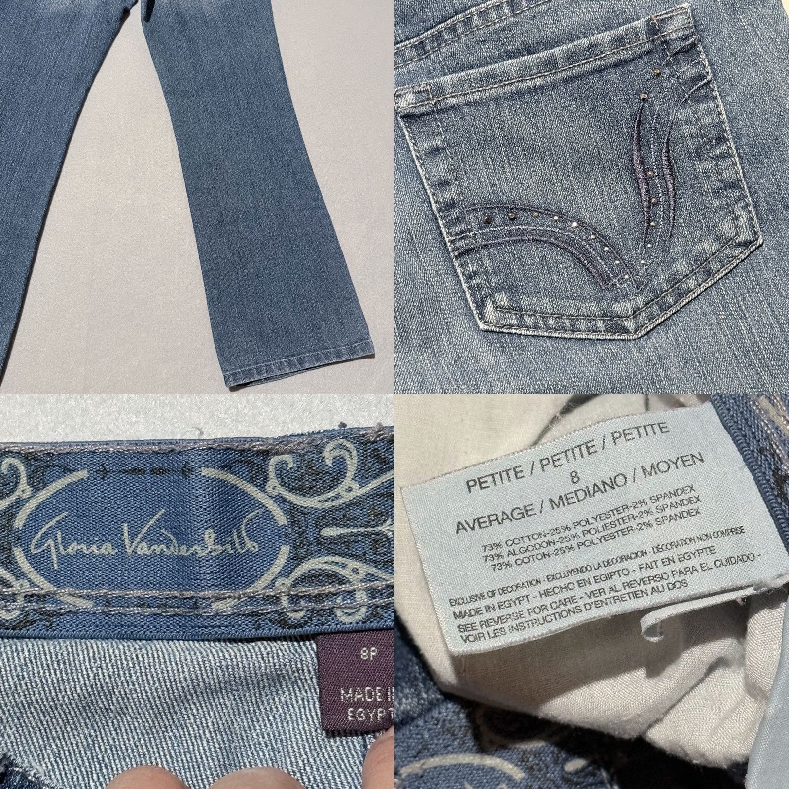 Gloria Vanderbilt Gloria Vanderbilt Jeans Women's Bootcut Blue 8P Denim Zip-Fly 5-Pocket Solid Mid Rise Vintage 90s Mens Womens Girls 8P Size 30" / US 8 / IT 44 - 8 Thumbnail