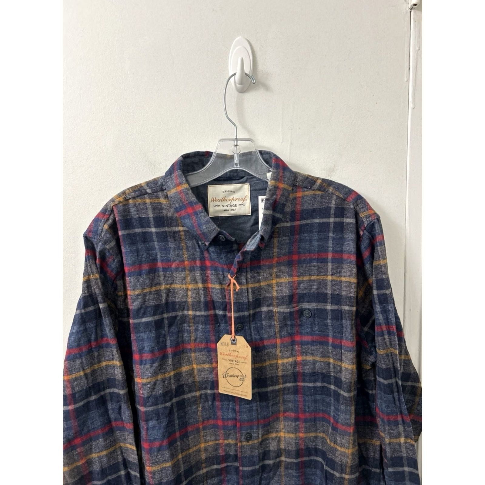 Weatherproof Weatherproof Vintage Button-Down Shirt Mens L Mood Indigo Blue Plaid NWT Size US L / EU 52-54 / 3 - 2 Thumbnail