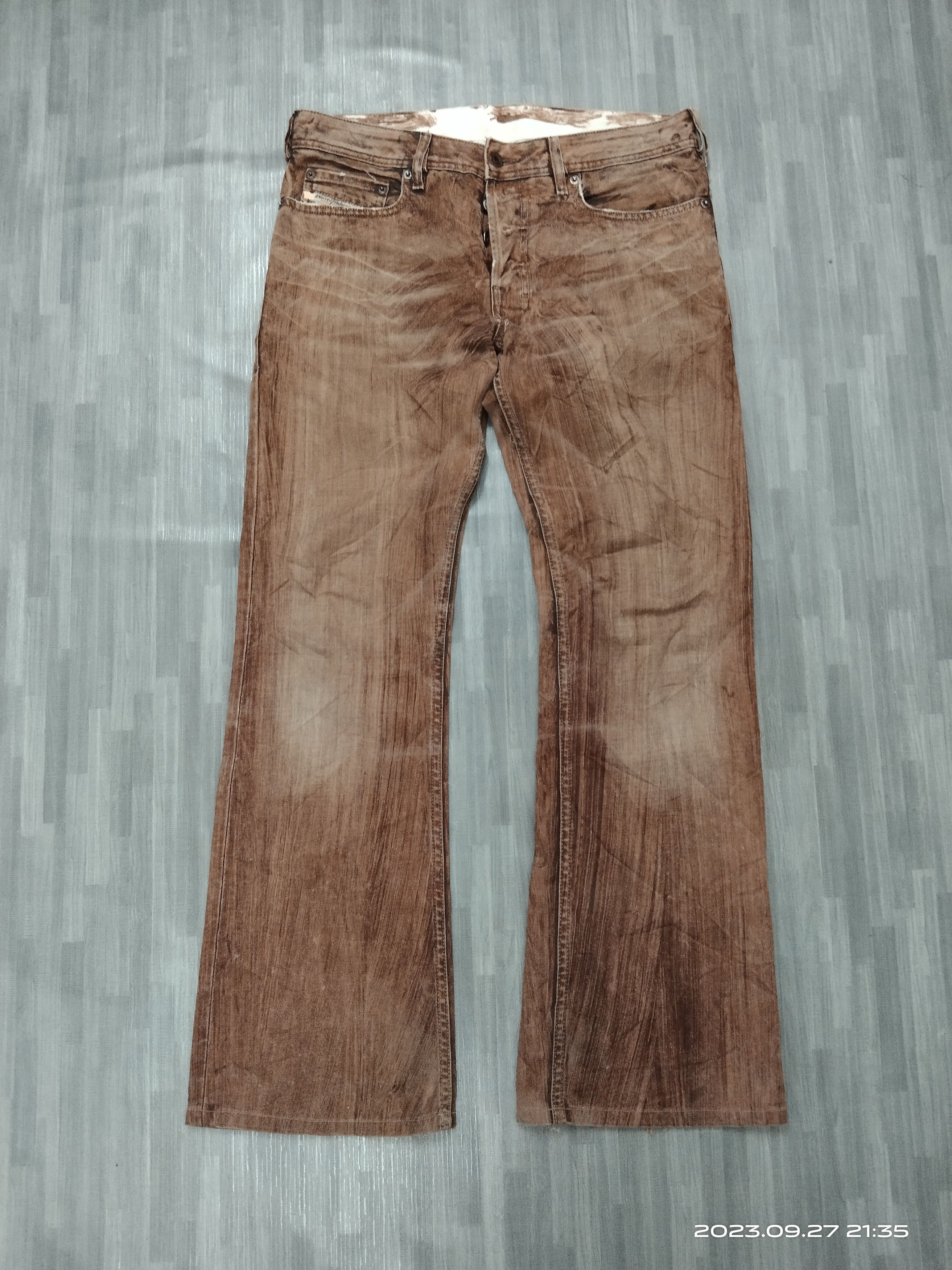 Diesel SICK FLARE DIESEL WASHED BROWM DENIM PANTS Size US 29 - 2 Thumbnail
