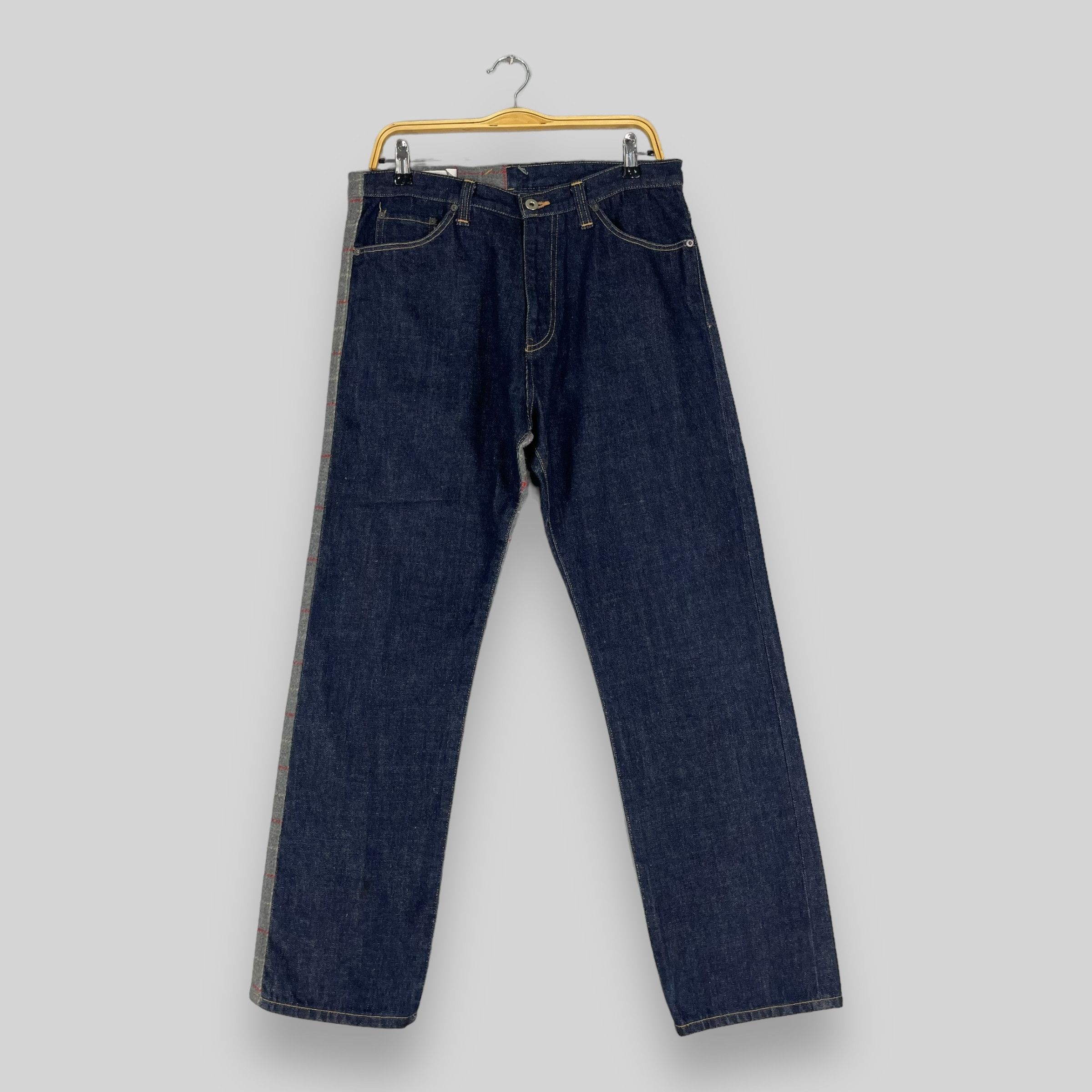 Japanese Brand Vintage Flaph Japanese Denim Reconstruct Selvedge Jeans Size US 33 - 4 Thumbnail