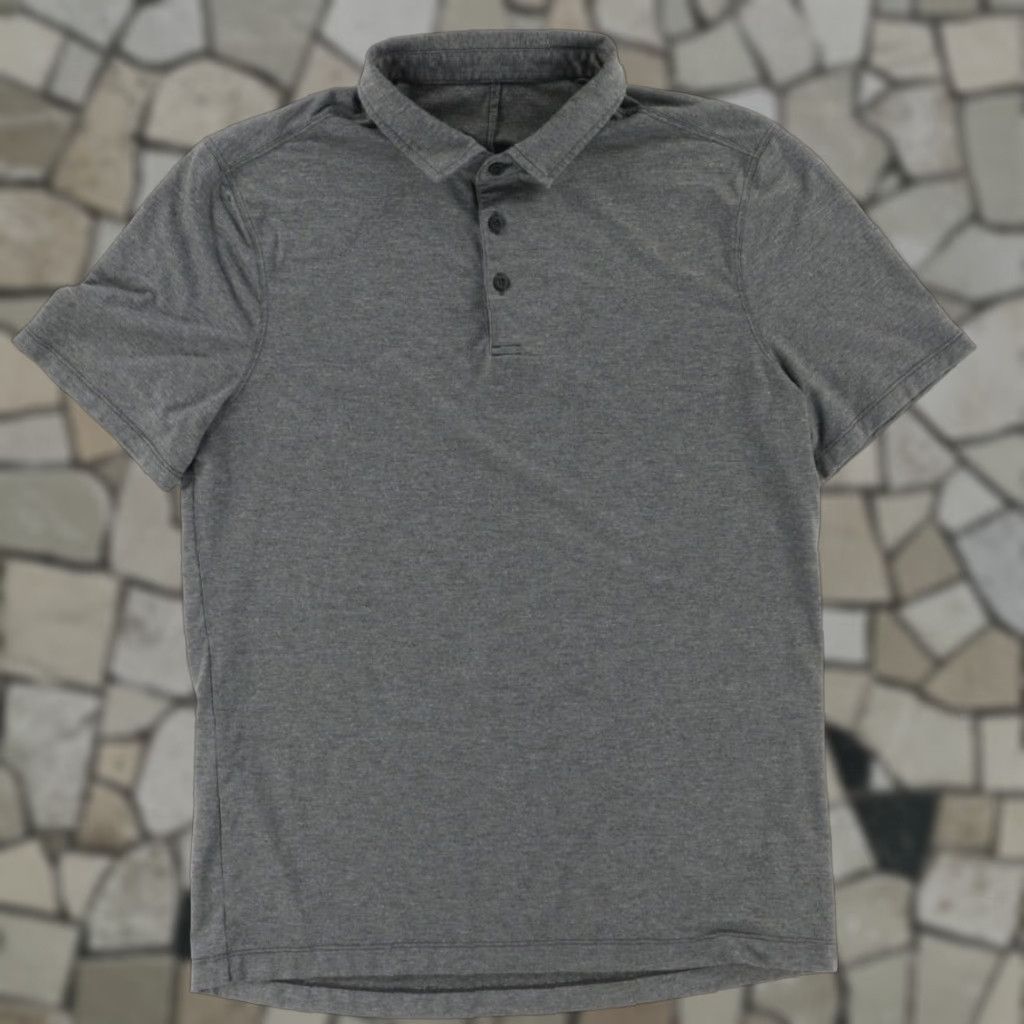 Lululemon Lululemon Evolution Nylon Heather Polo Shirt Gray Men's L Size US L / EU 52-54 / 3 - 1 Thumbnail