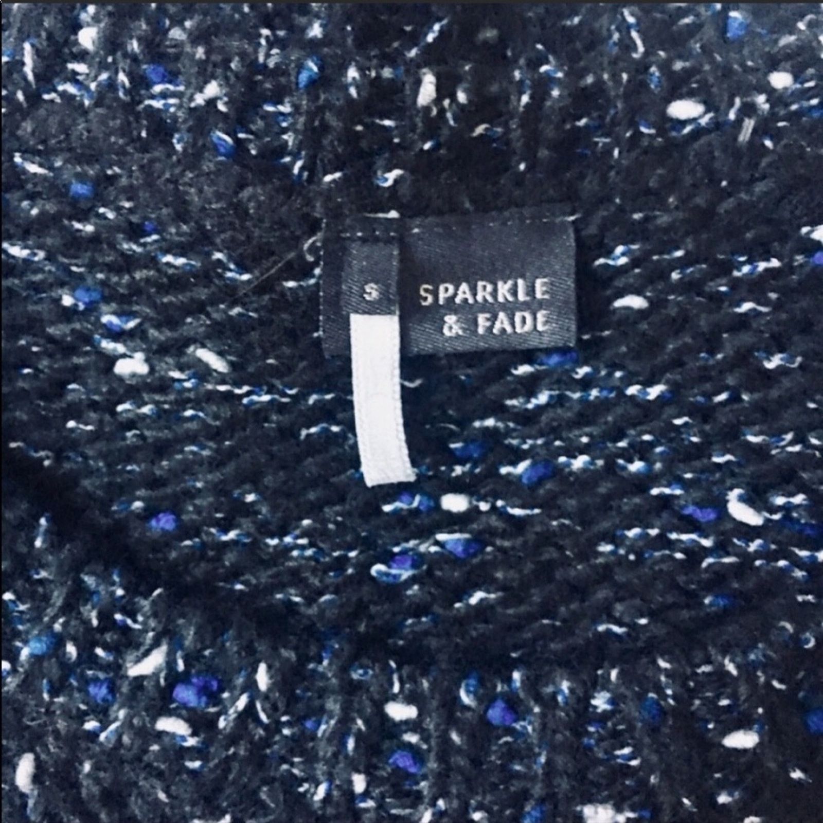 Urban Outfitters UO Sparkle Fade Black Blue White Chunky Pullover Sweater Size S / US 4 / IT 40 - 6 Thumbnail