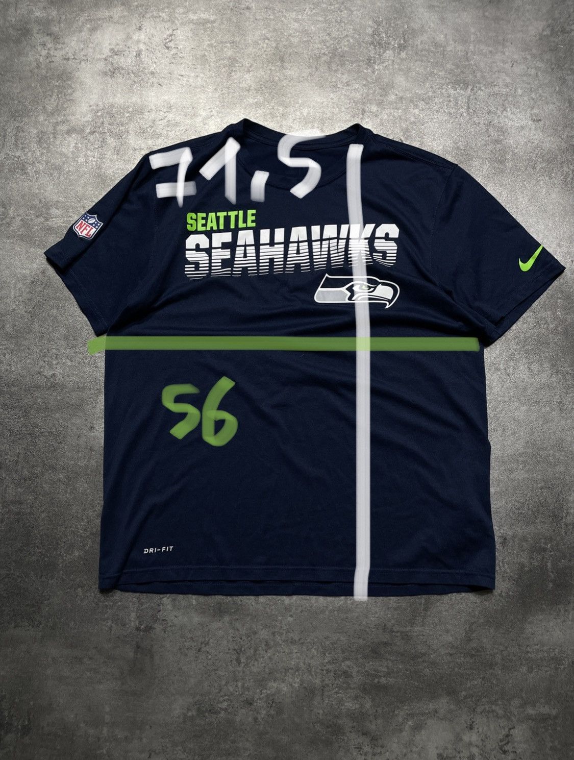 NFL 🔥Offers🔥Nike NFL Seattle Seahawks T-Shirt Swoosh Spellout Size US L / EU 52-54 / 3 - 9 Thumbnail
