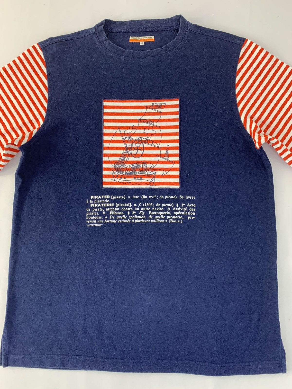 Jean Charles De Castelbajac Sport Pirate Ship Striped Sleeve Fits M L Size US L / EU 52-54 / 3 - 3 Thumbnail