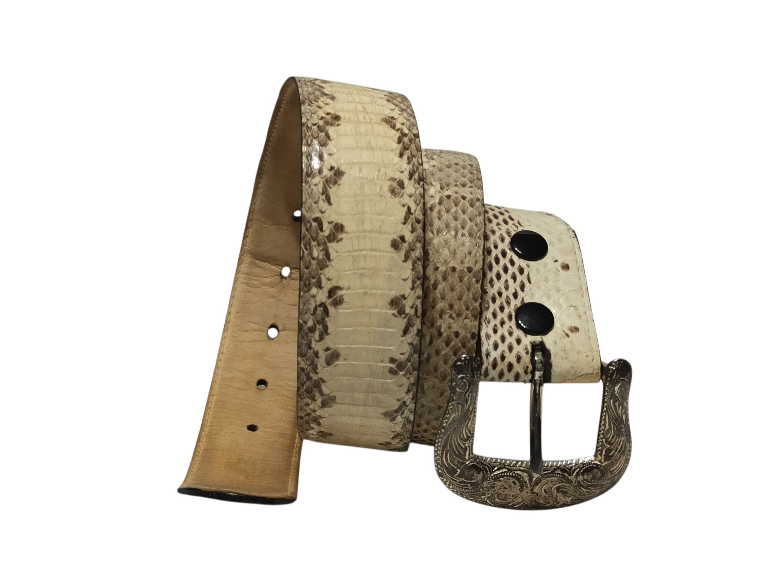 Leather Vintage Python Snakeskin Western Belt 90s Size ONE SIZE - 4 Thumbnail