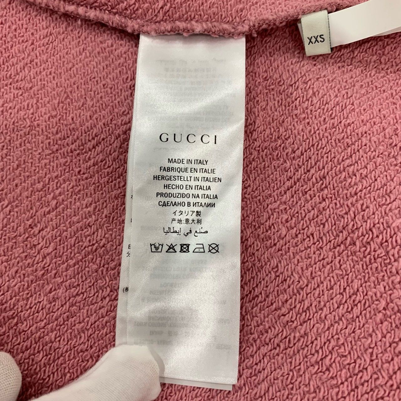 Gucci Gucci Sweatshirt Pink Logo Rhinestone Cotton (Size XXS) Size XXS / US 00 / IT 34 - 5 Thumbnail