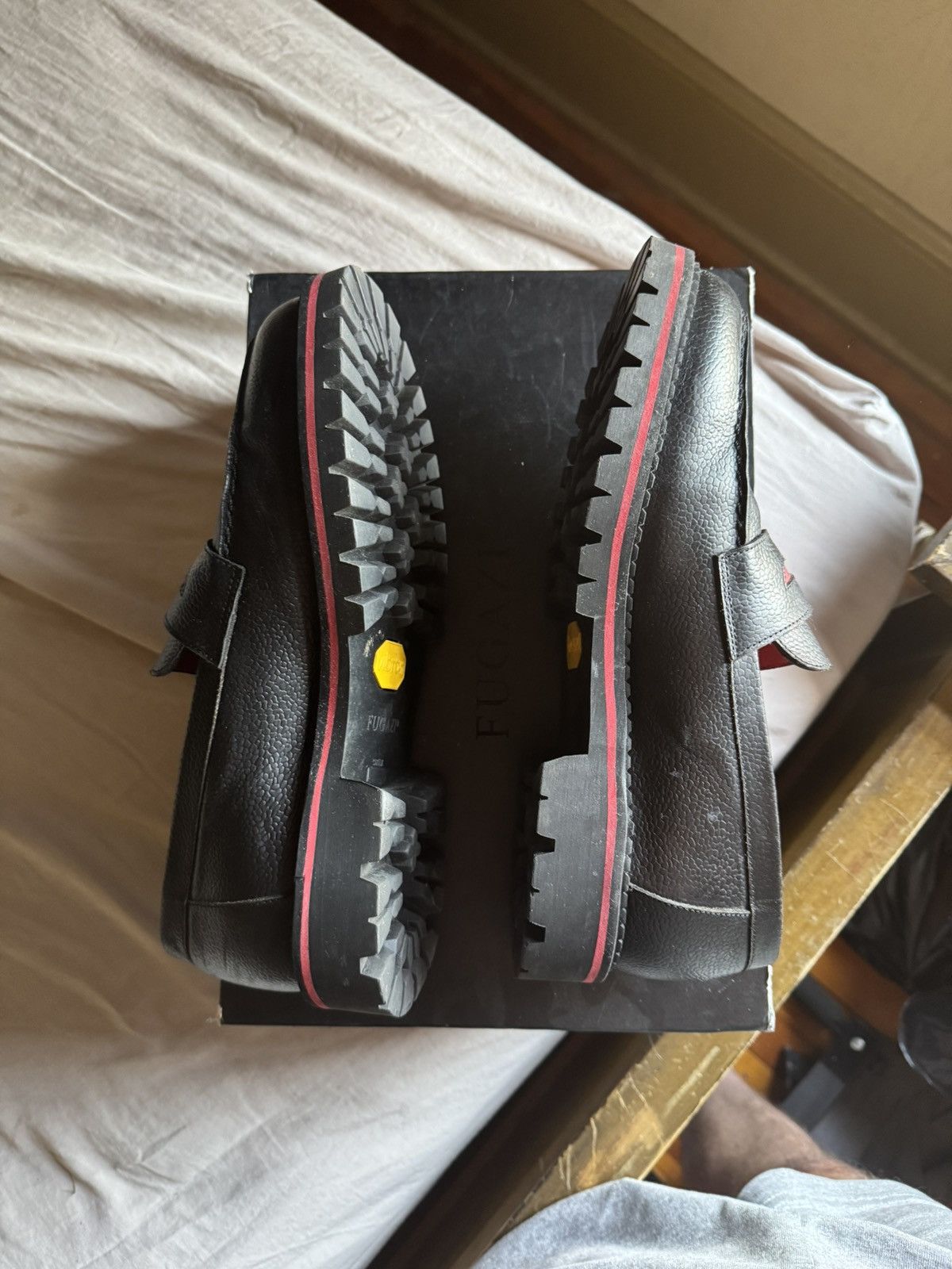Fugazi Fugazi Two Cent Loafer Lug Sole Black/Red Gucci Inspired Size US 10 / EU 43 - 2 Thumbnail