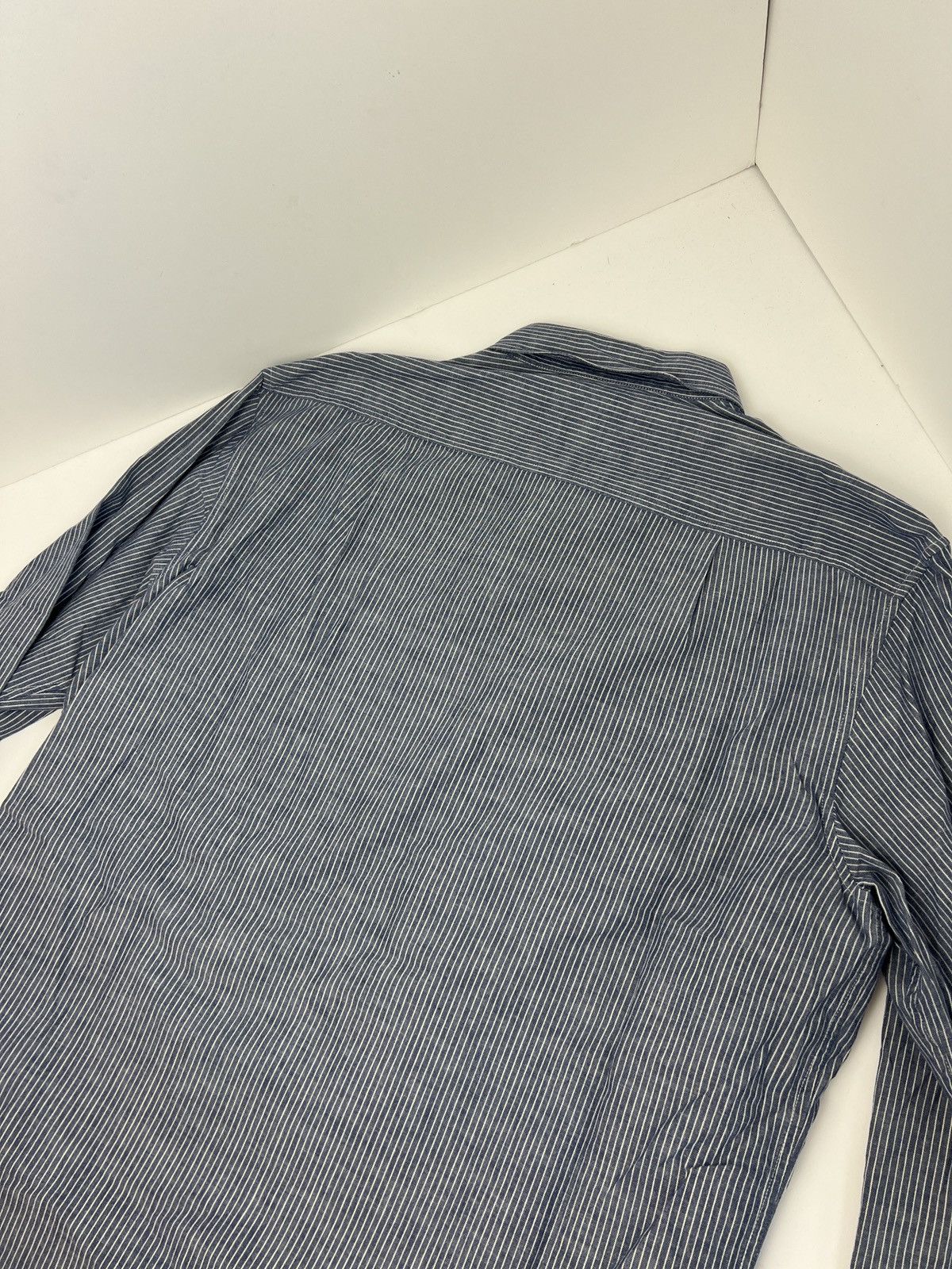 Striped Light Wash Button Up Down