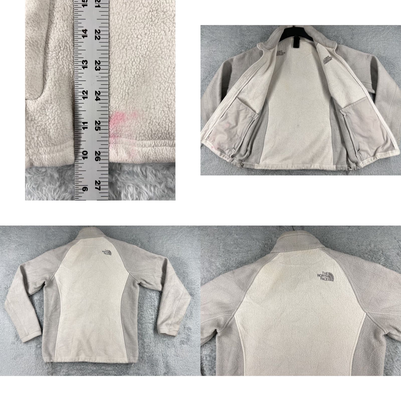 The North Face The North Face Jacket Women Large Beige Gray Full Zip Mock Neck Polyester Fleece Size L / US 10 / IT 46 - 9 Thumbnail
