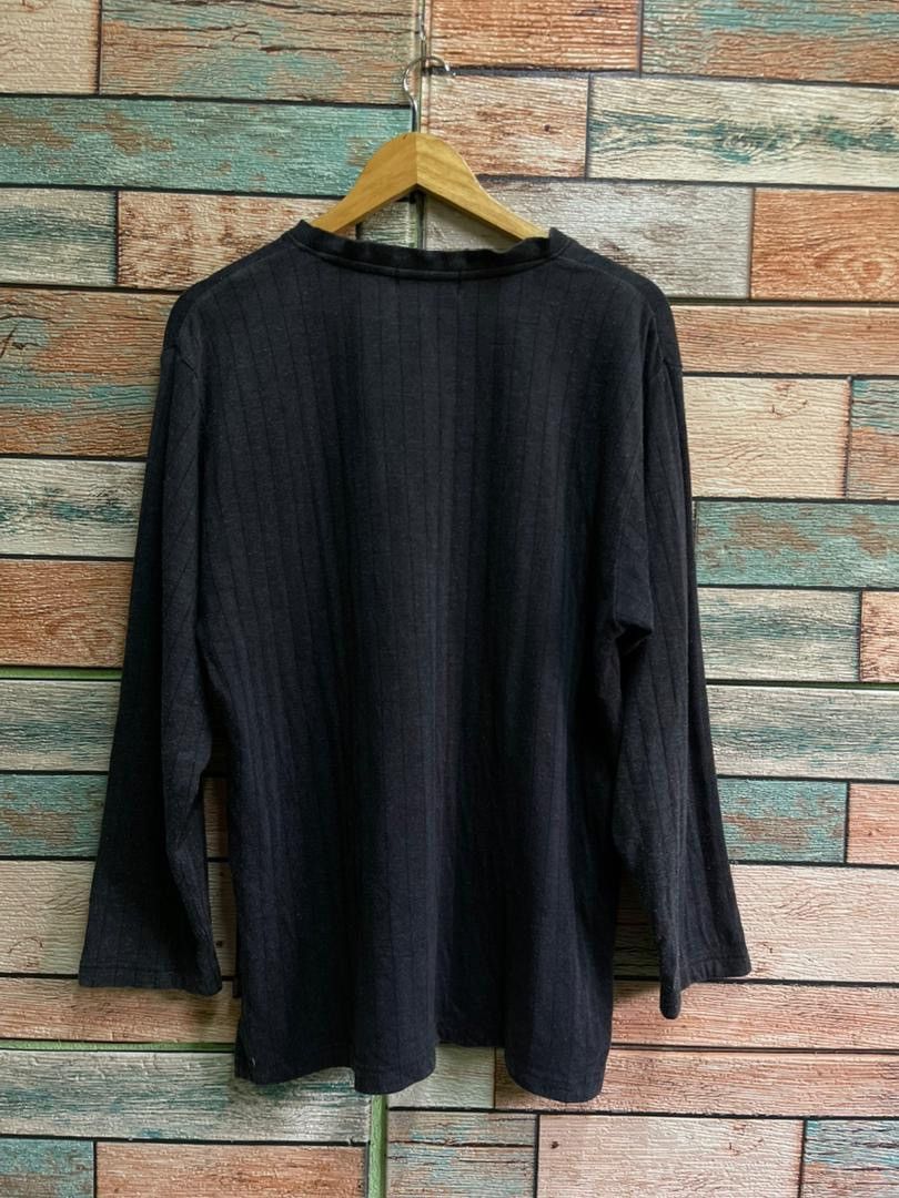 Yohji Yamamoto SACSNY Y’ SACCS Ribbed Henley Long Sleeve Shirt Size US M / EU 48-50 / 2 - 2 Thumbnail