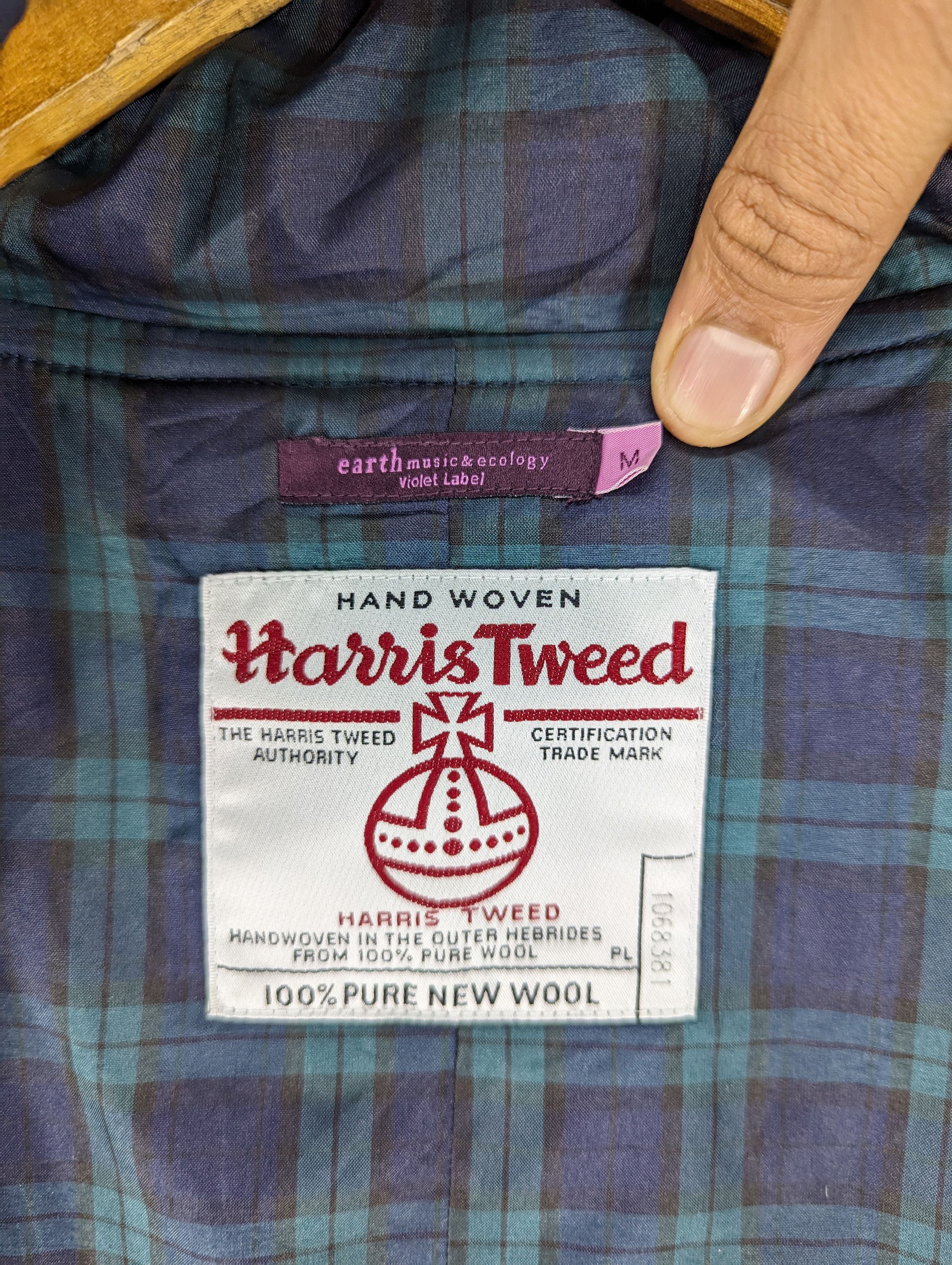 Harris Tweed Earth Music&ecology X Harris Tweed Wool Hooded Coat Jacket Size M / US 6-8 / IT 42-44 - 11 Thumbnail